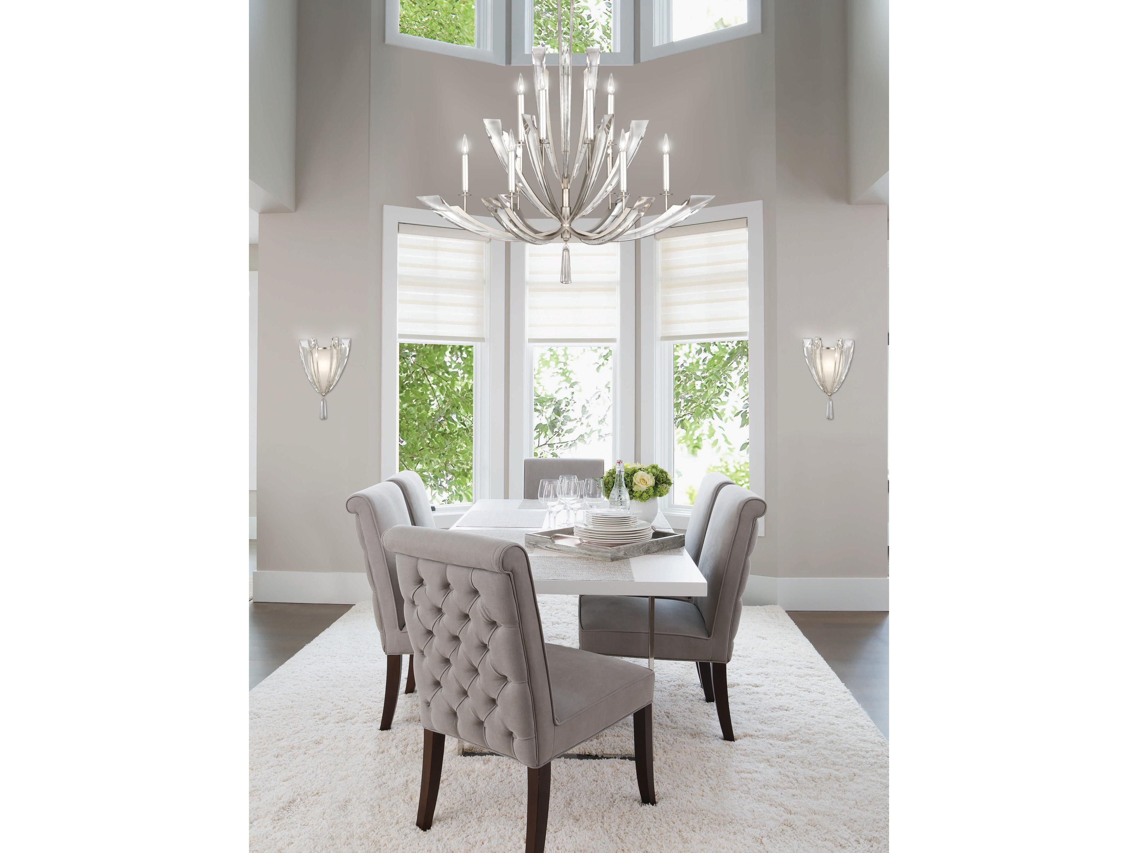 Fine Art Handcrafted Lighting Vol De Cristal Silver Crystal Wall Sconce