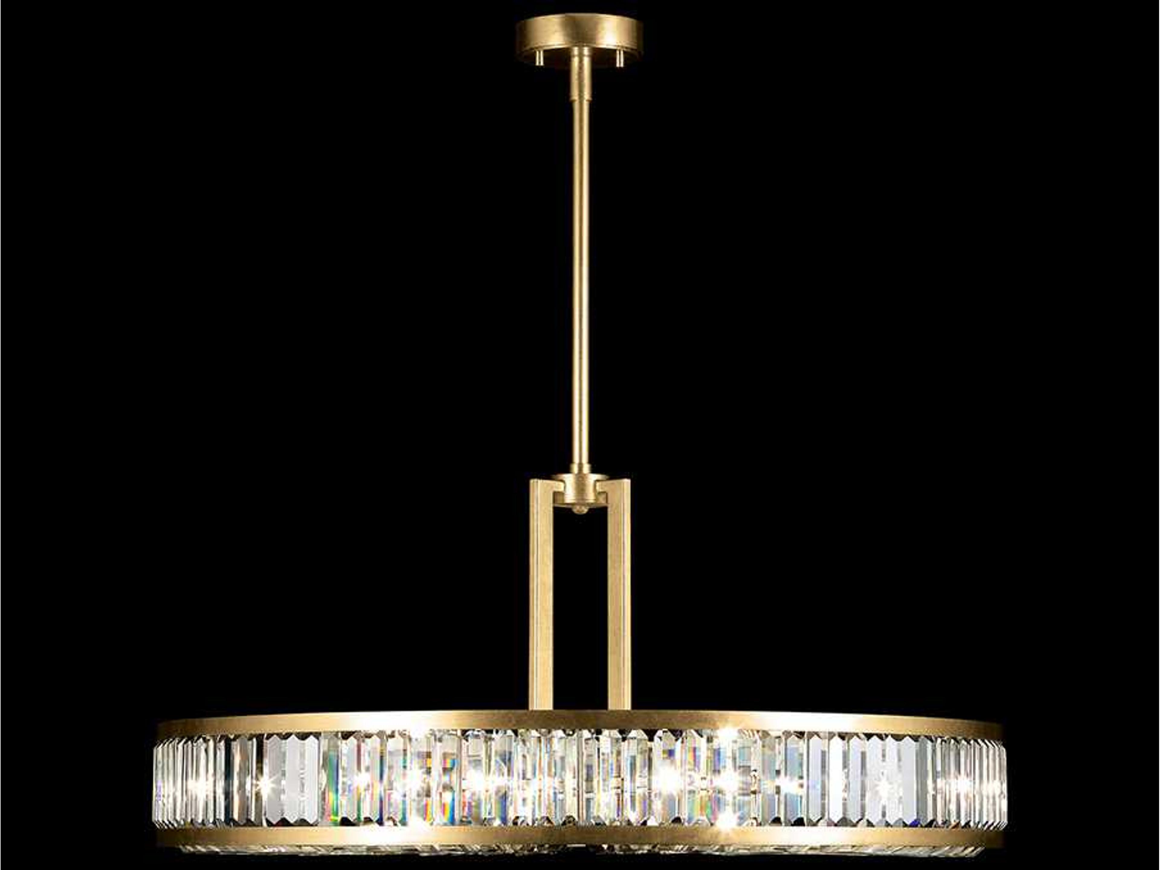 Fine Art Handcrafted Lighting Crystal Enchantment 8-Light Gold Round Pendant