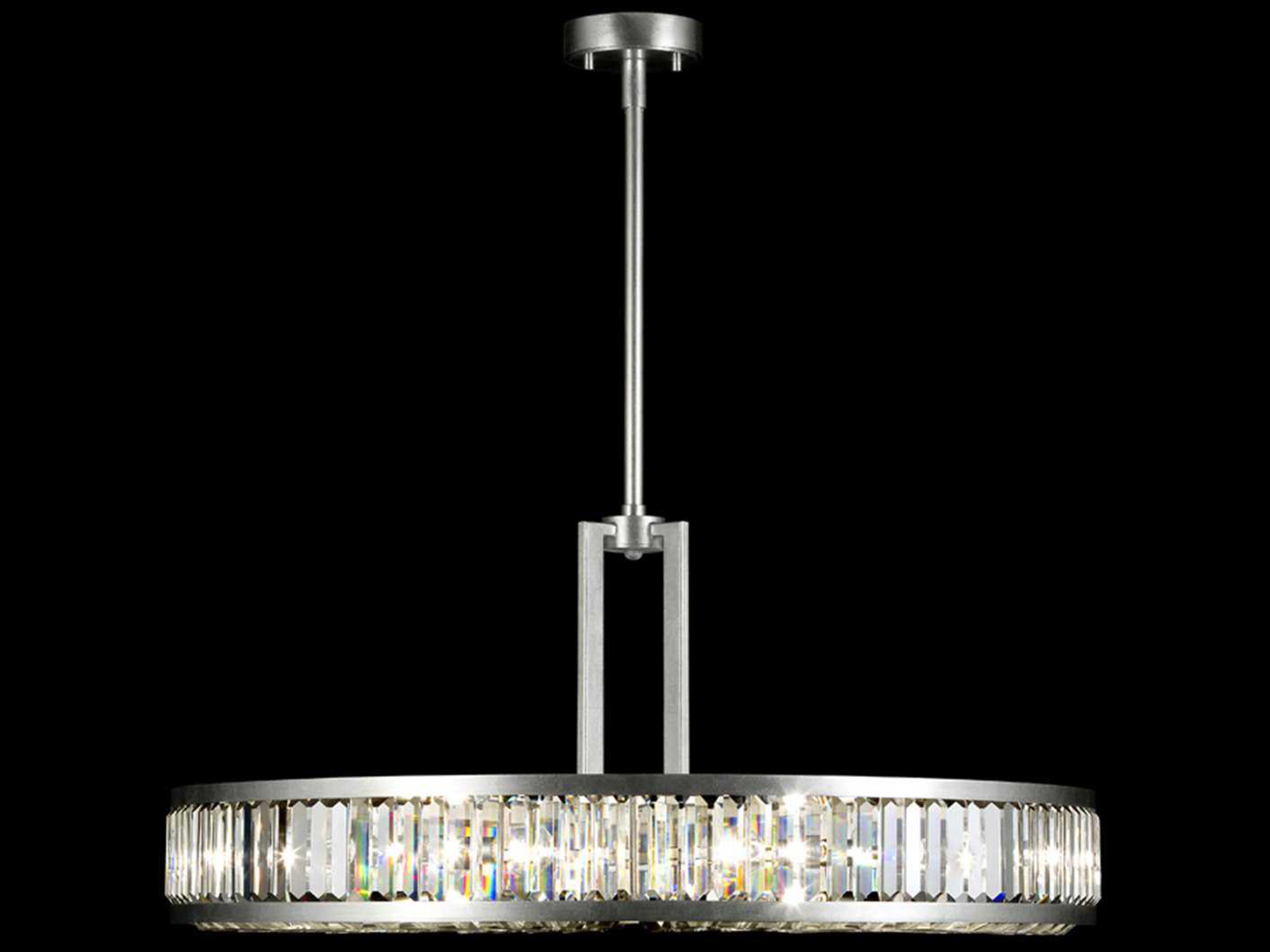 Fine Art Handcrafted Lighting Crystal Enchantment 8-Light Silver Round Pendant