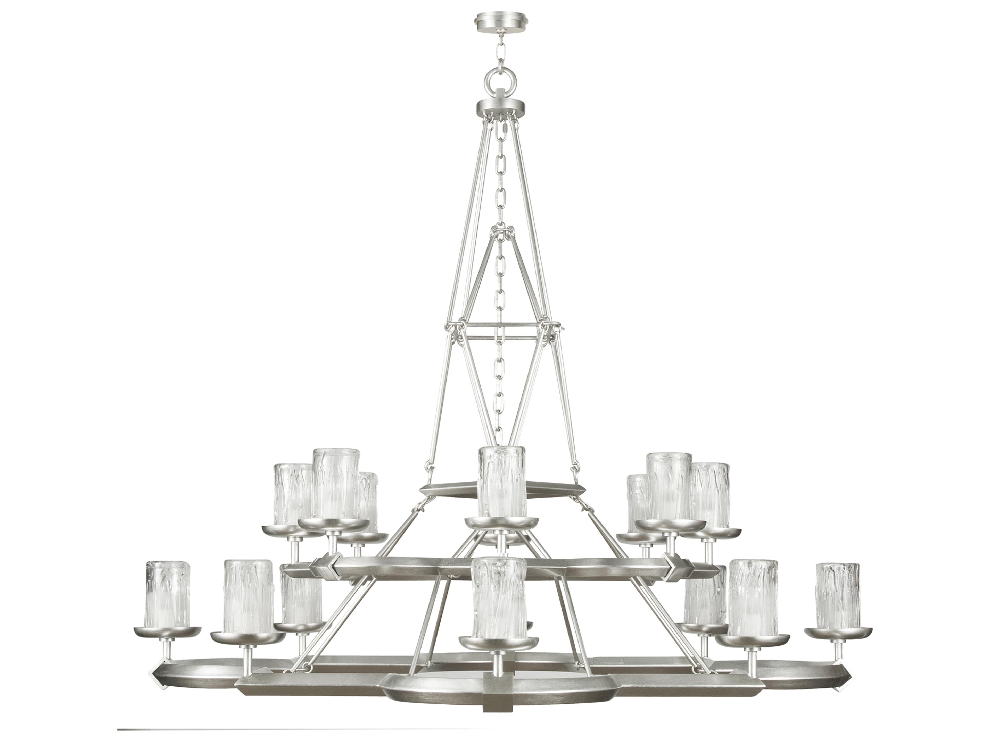 Liaison 16-Light Silver Candelabra Cylinder Tiered Chandelier