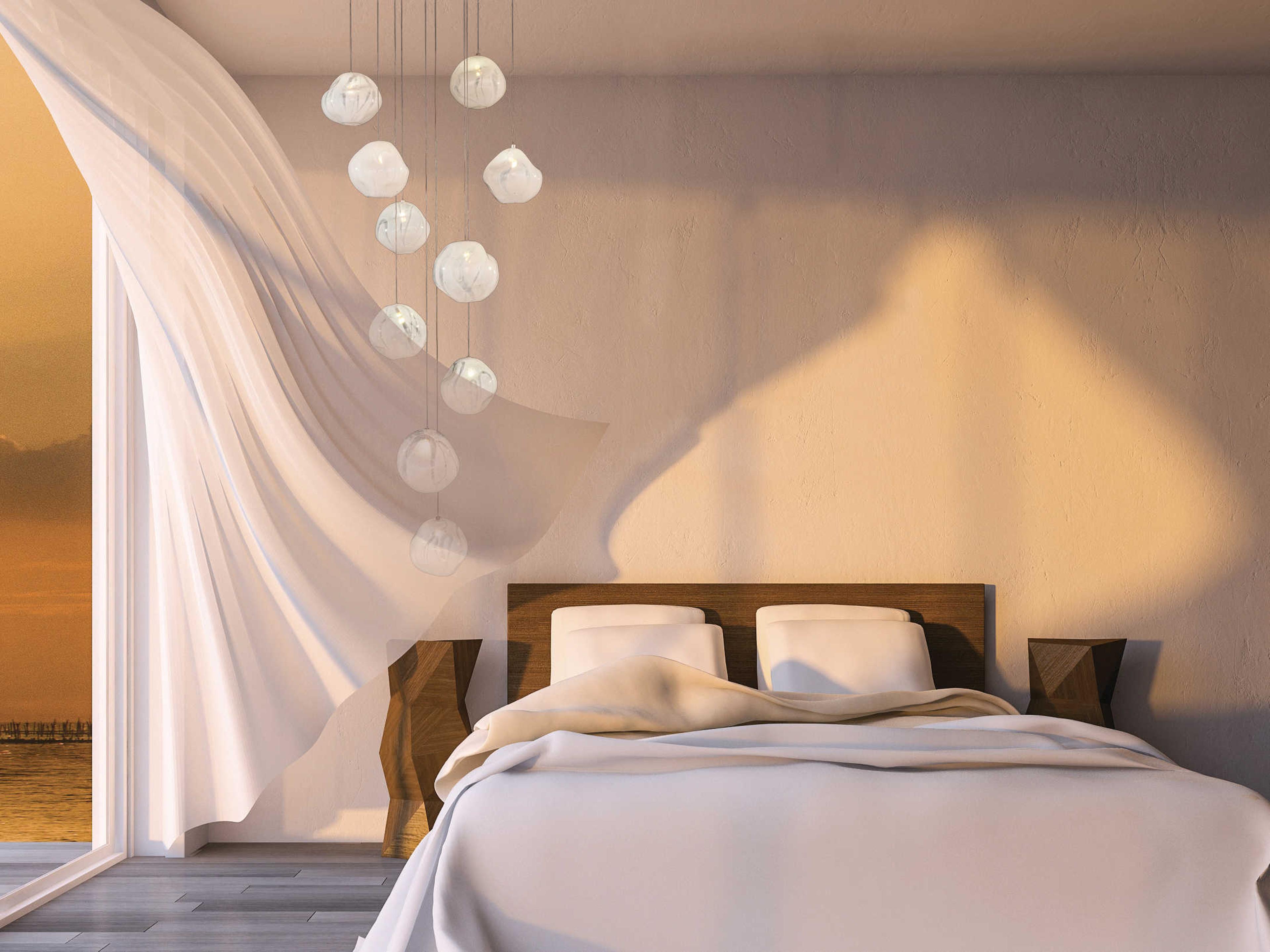 Fine Art Handcrafted Lighting Vesta 10-Light Silver Glass LED Globe Pendant