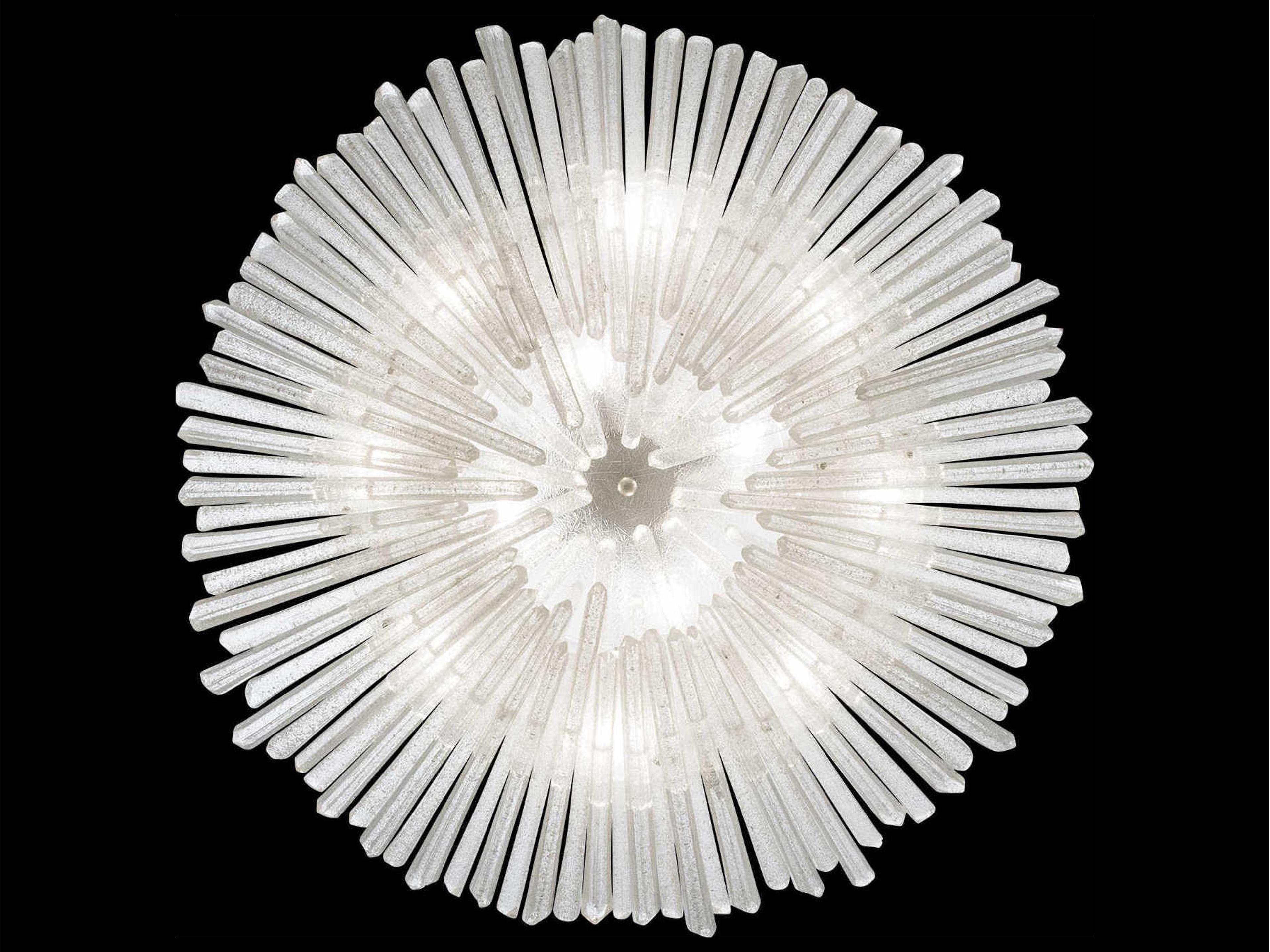 Fine Art Handcrafted Lighting Diamantina 8-Light Silver Crystal Bowl Pendant