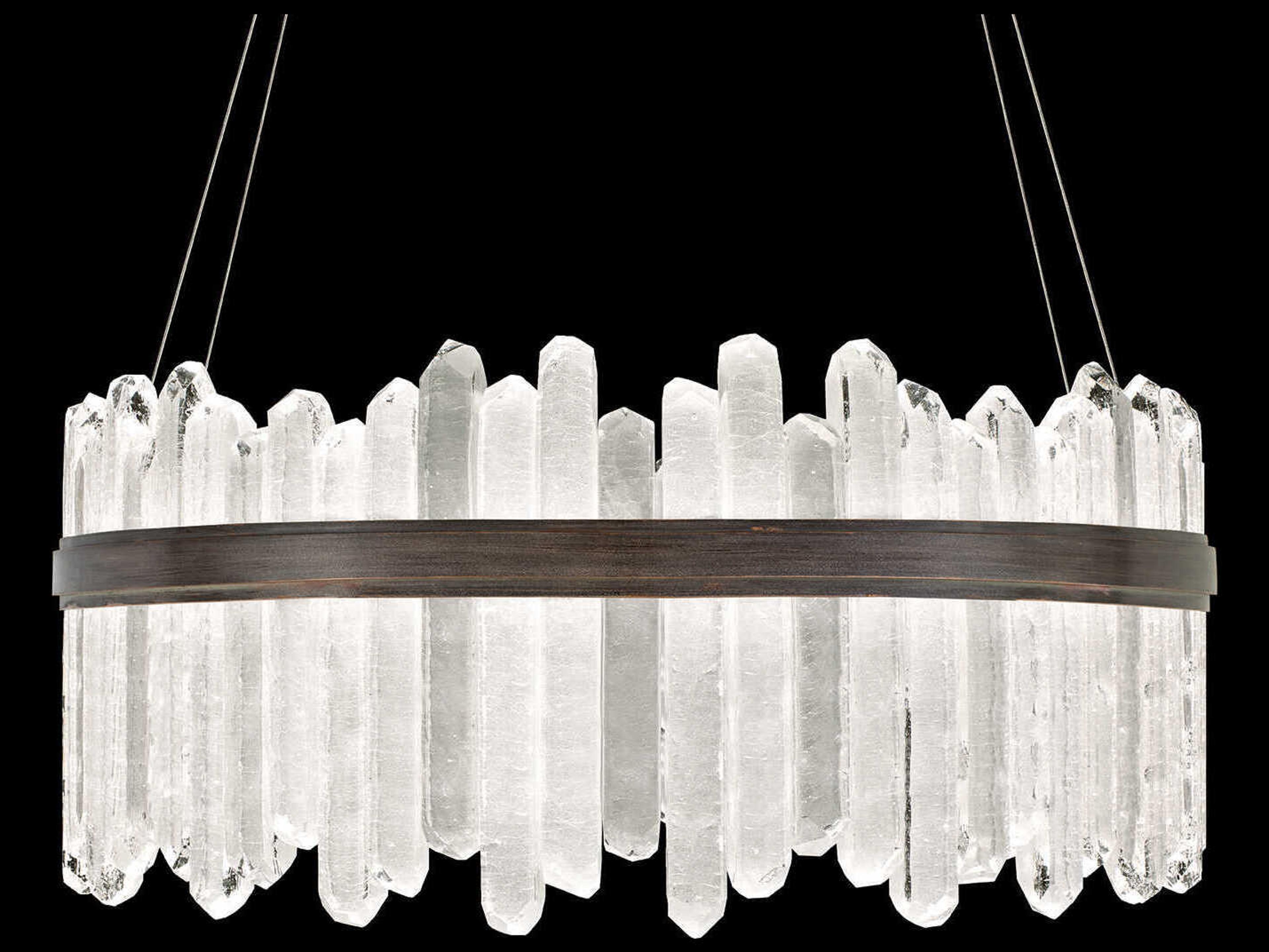 Fine Art Handcrafted Lighting Lior 48-Light Patinated Bronze Glass LED Pendant