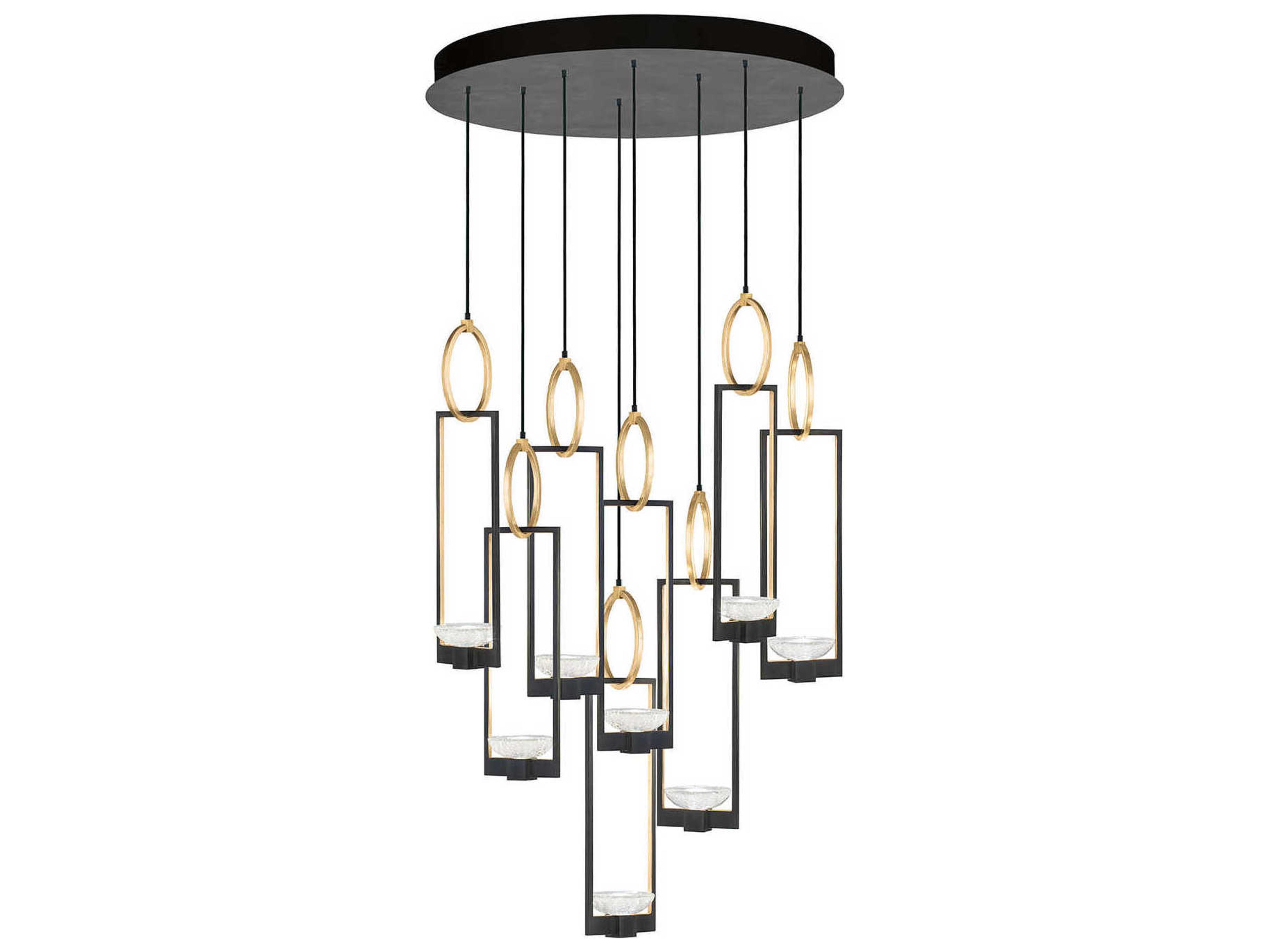 Delphi 16-Light6-Light Black Glass LED Geometric Pendant