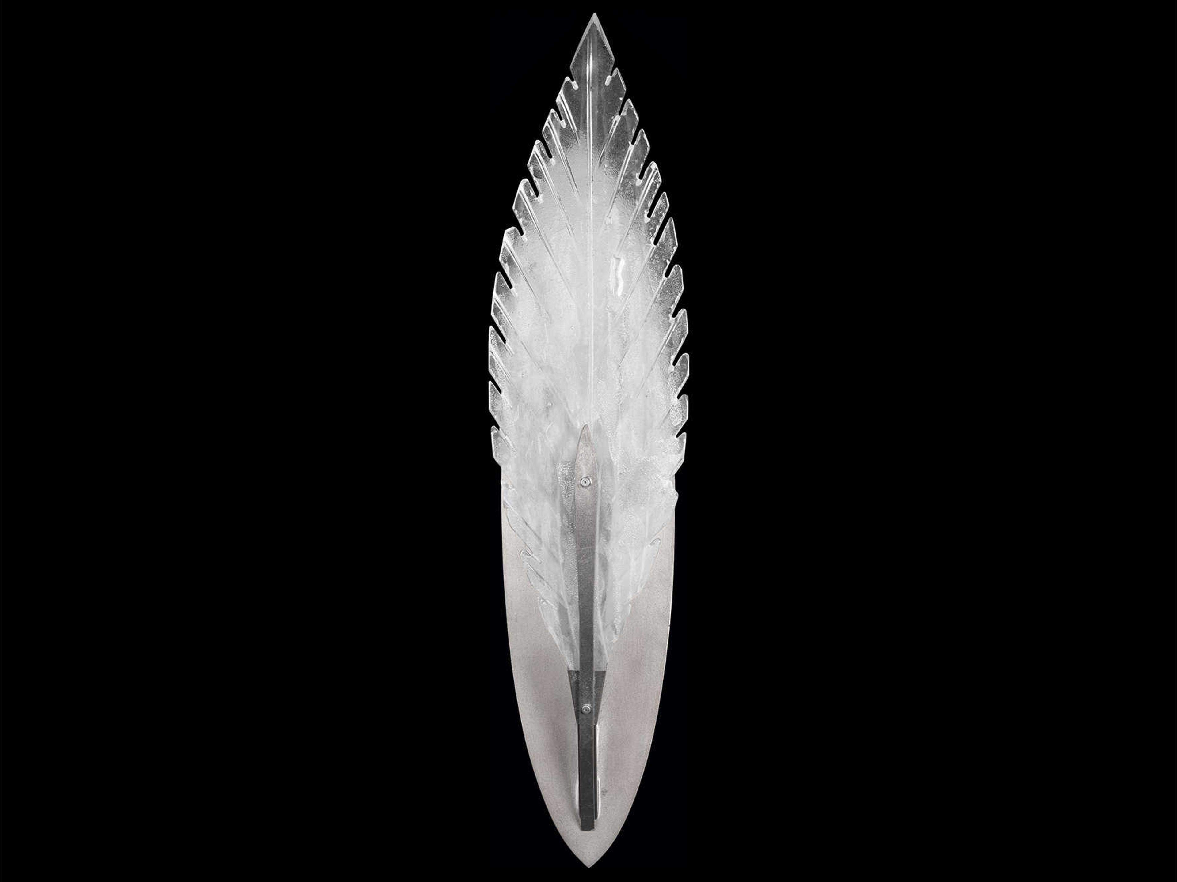 Fine Art Handcrafted Lighting Plume 1-Light Silver Crystal Glass Wall Sconce