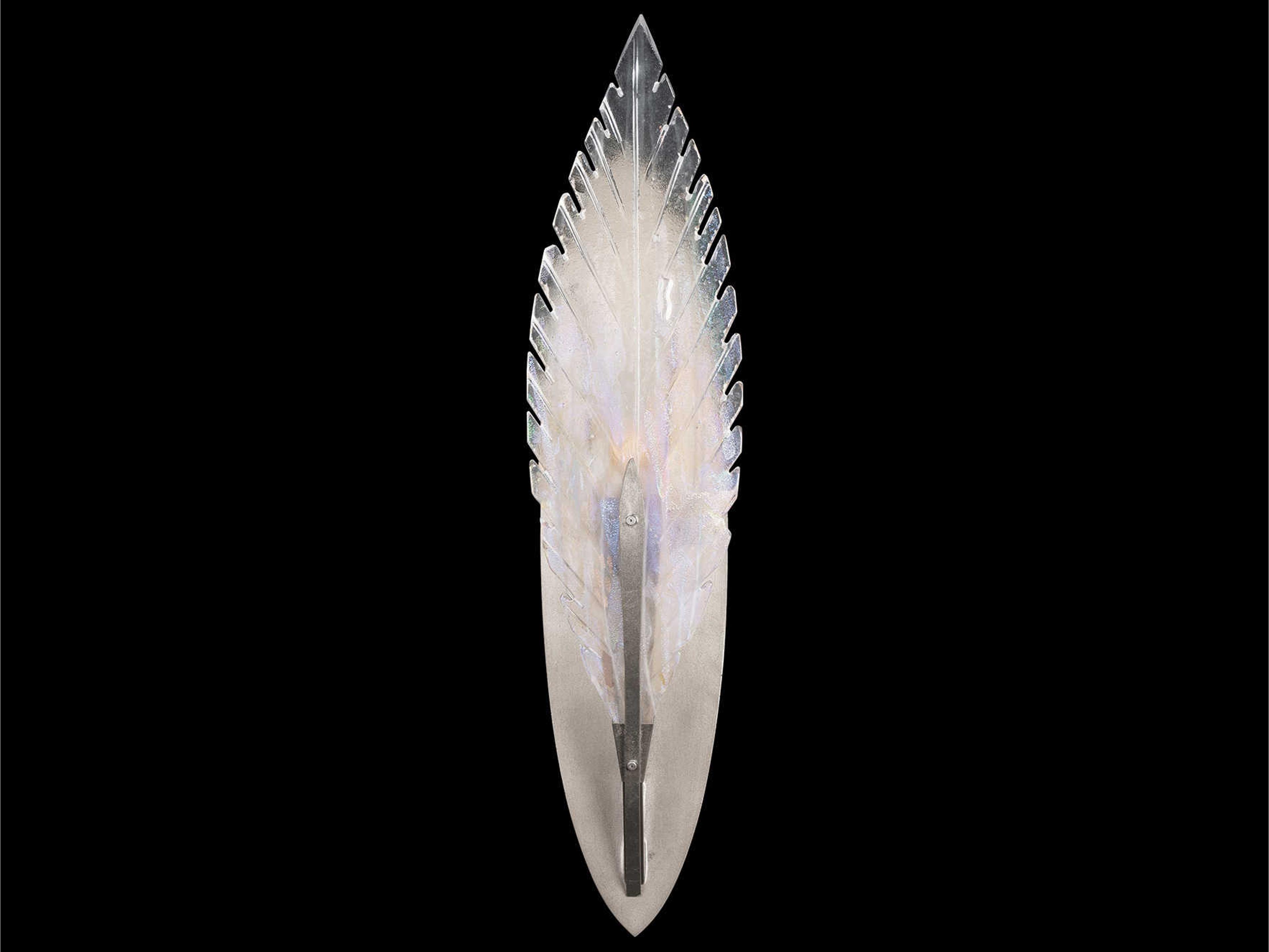 Fine Art Handcrafted Lighting Plume 1-Light Silver Crystal Glass Wall Sconce