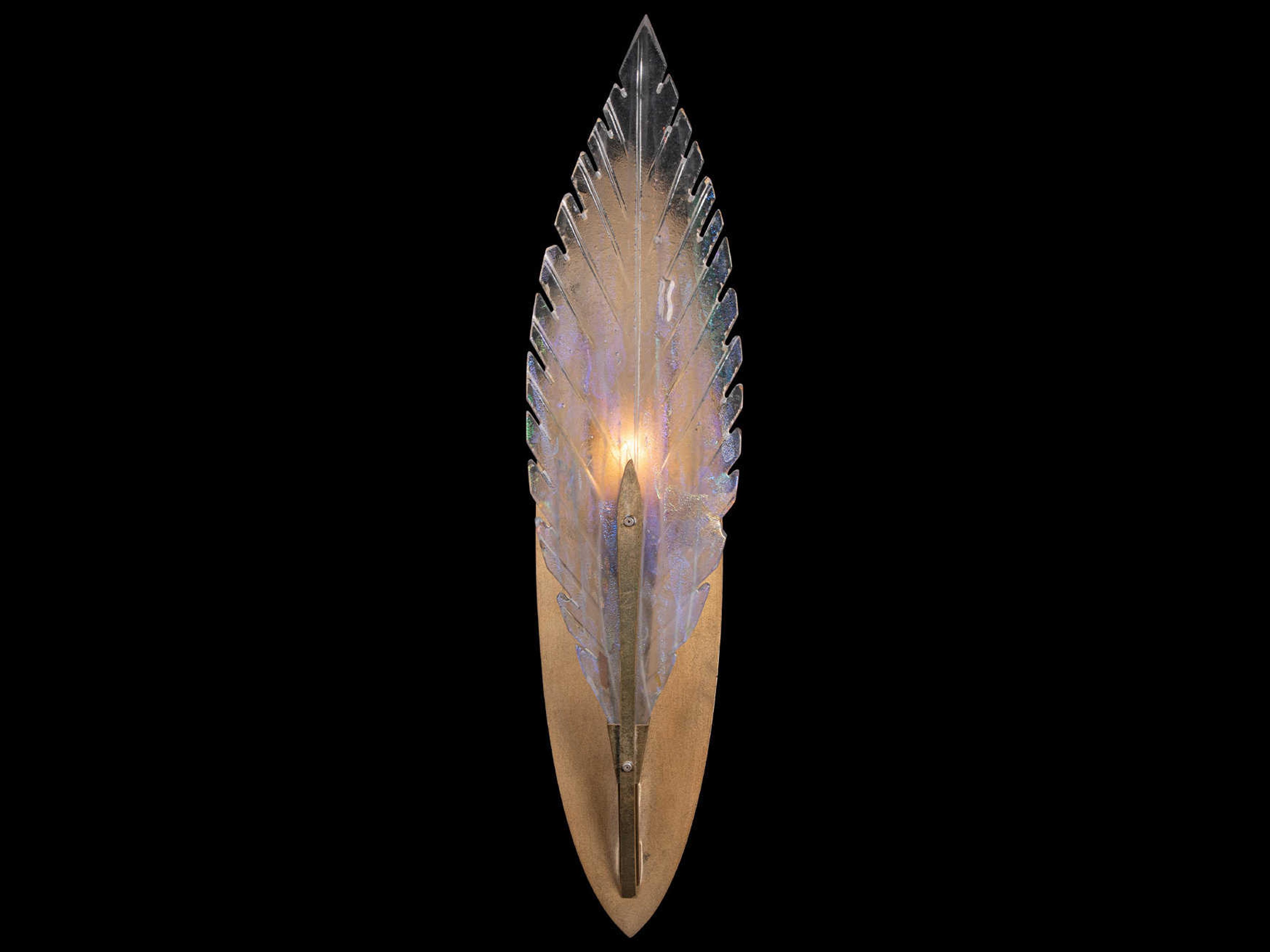 Fine Art Handcrafted Lighting Plume 1-Light Gold Crystal Glass Wall Sconce