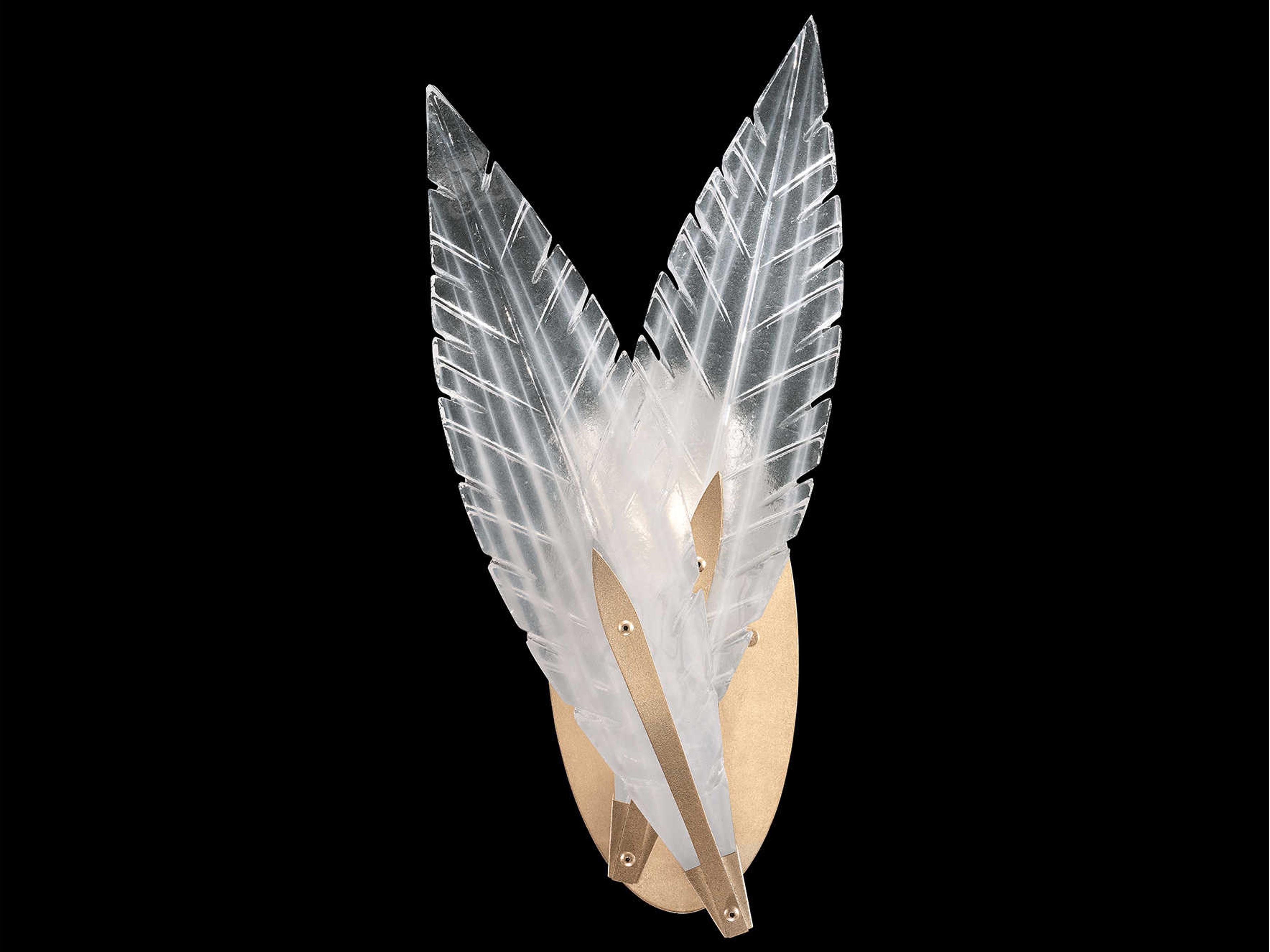 Fine Art Handcrafted Lighting Plume 1-Light Gold Crystal Glass Wall Sconce
