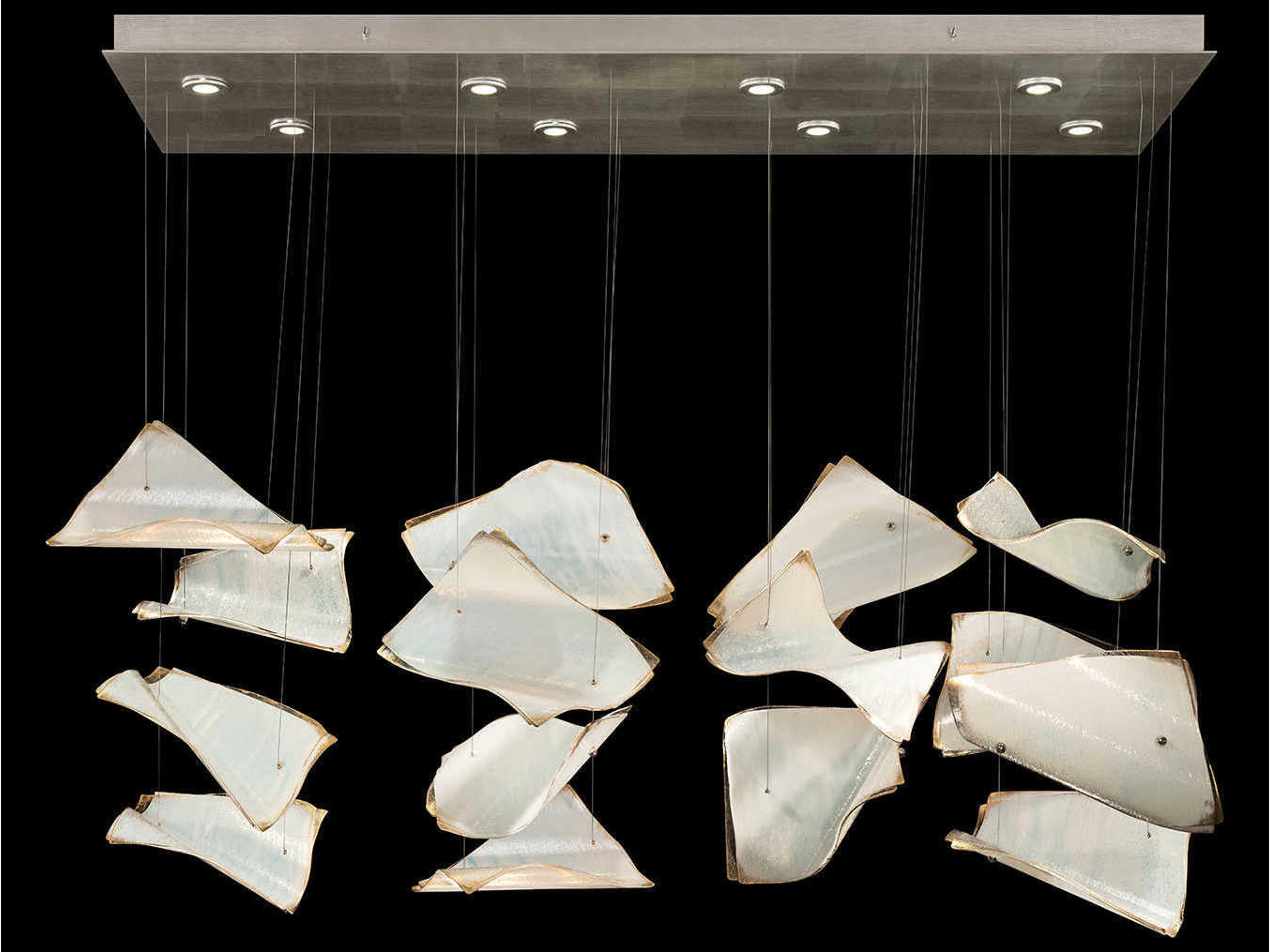 Elevate Rectangular Pendant Silver Modern Glass