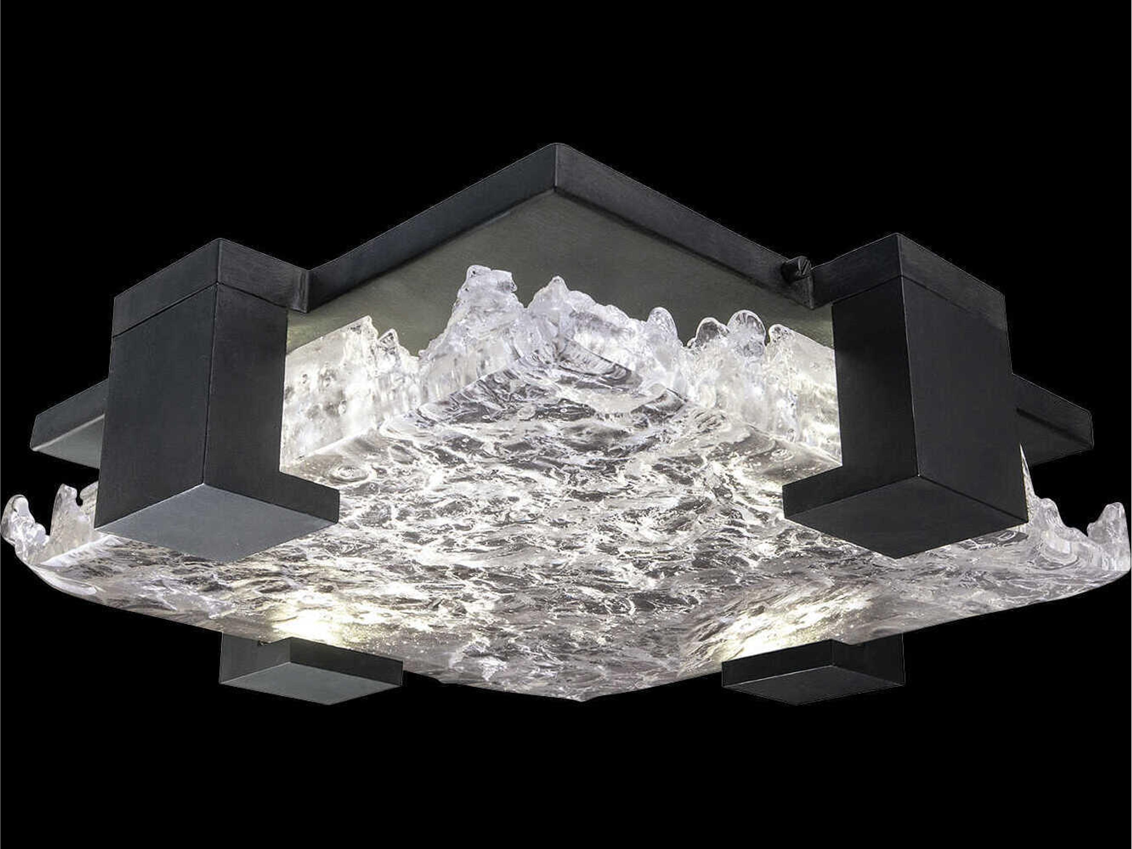 Terra 4-Light Black Geometric Flush Mount