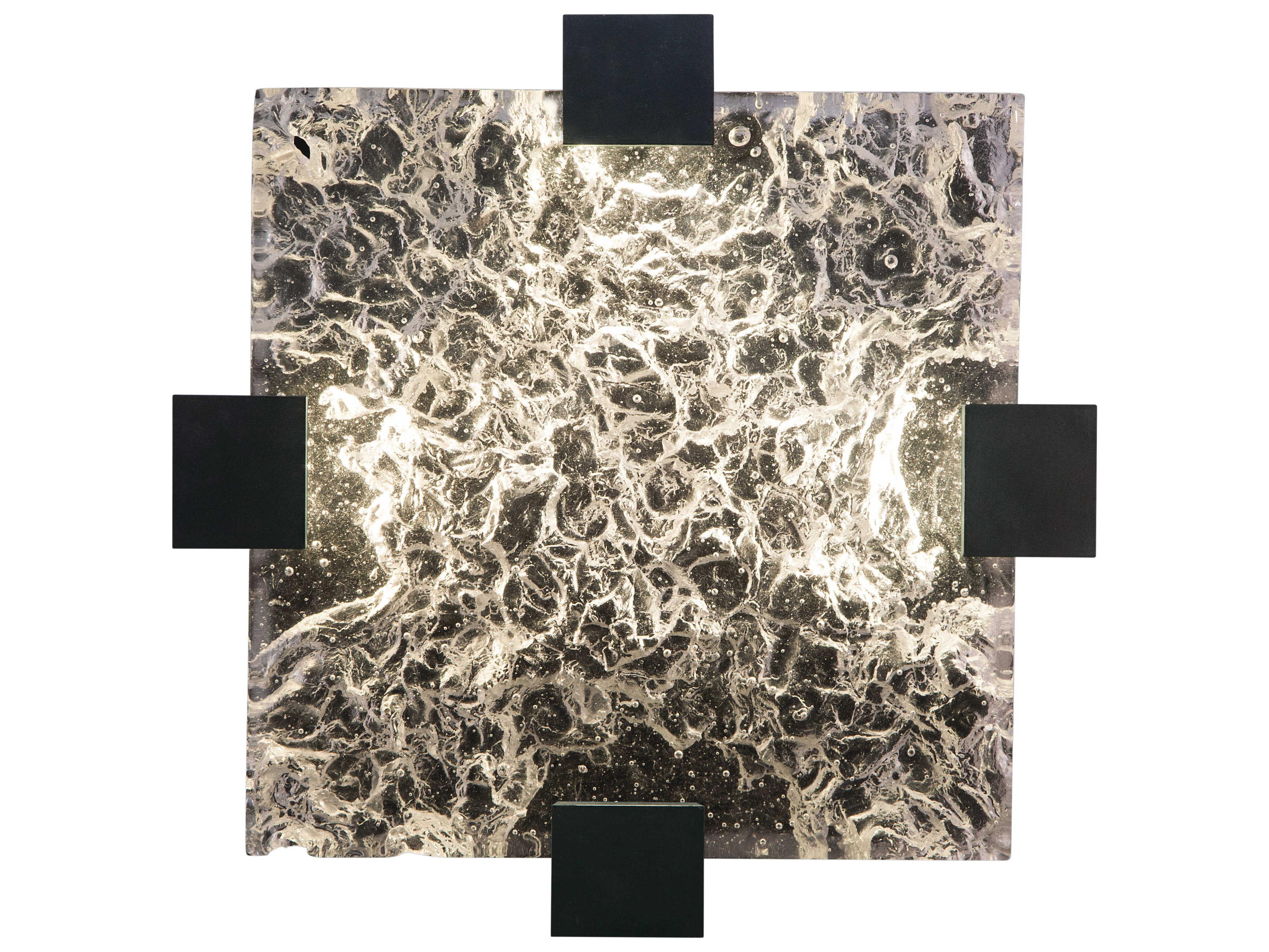 Fine Art Handcrafted Lighting Terra 4-Light Black Geometric Flush Mount