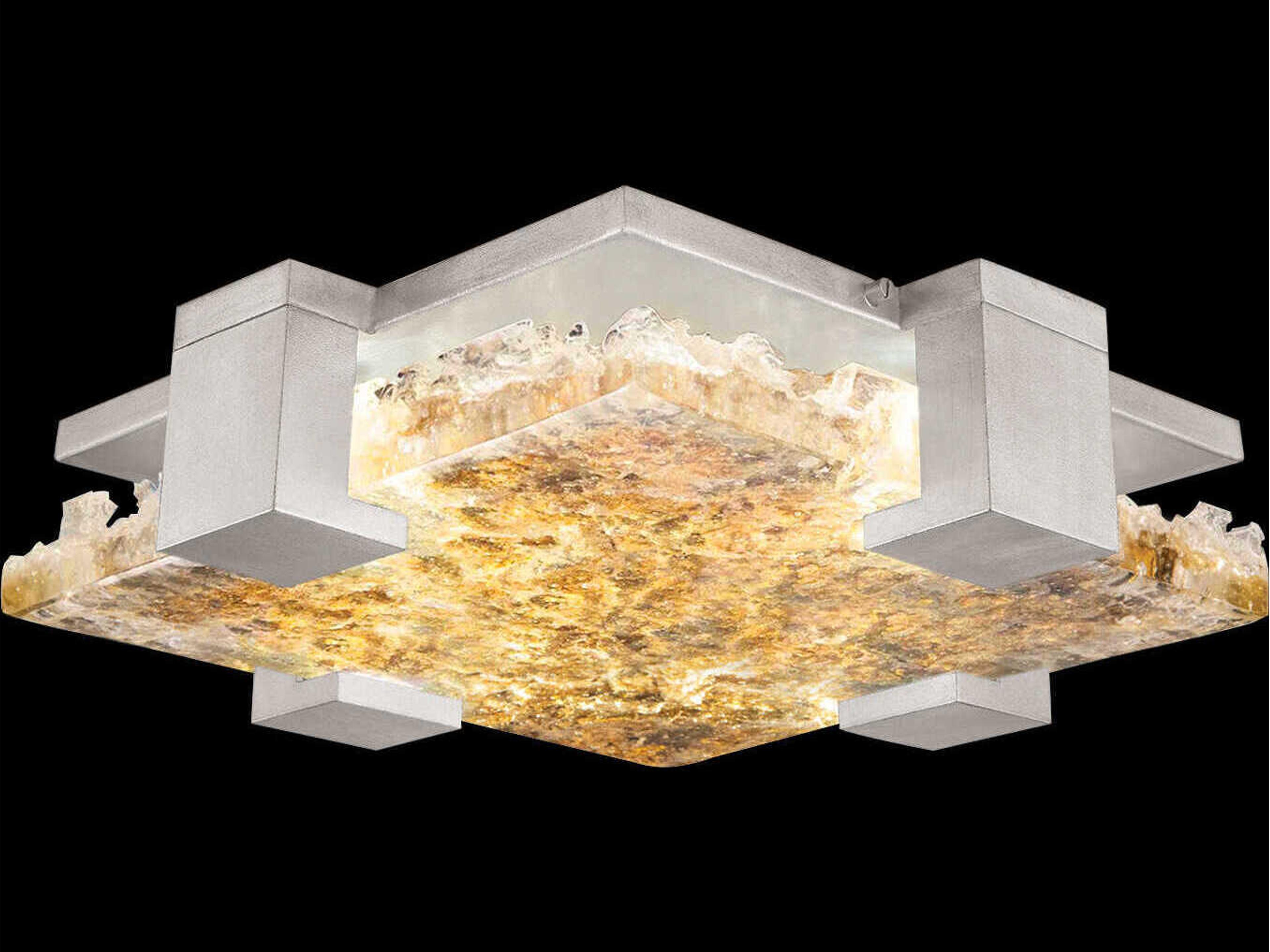 Fine Art Handcrafted Lighting Terra 4-Light Silver Geometric Flush Mount
