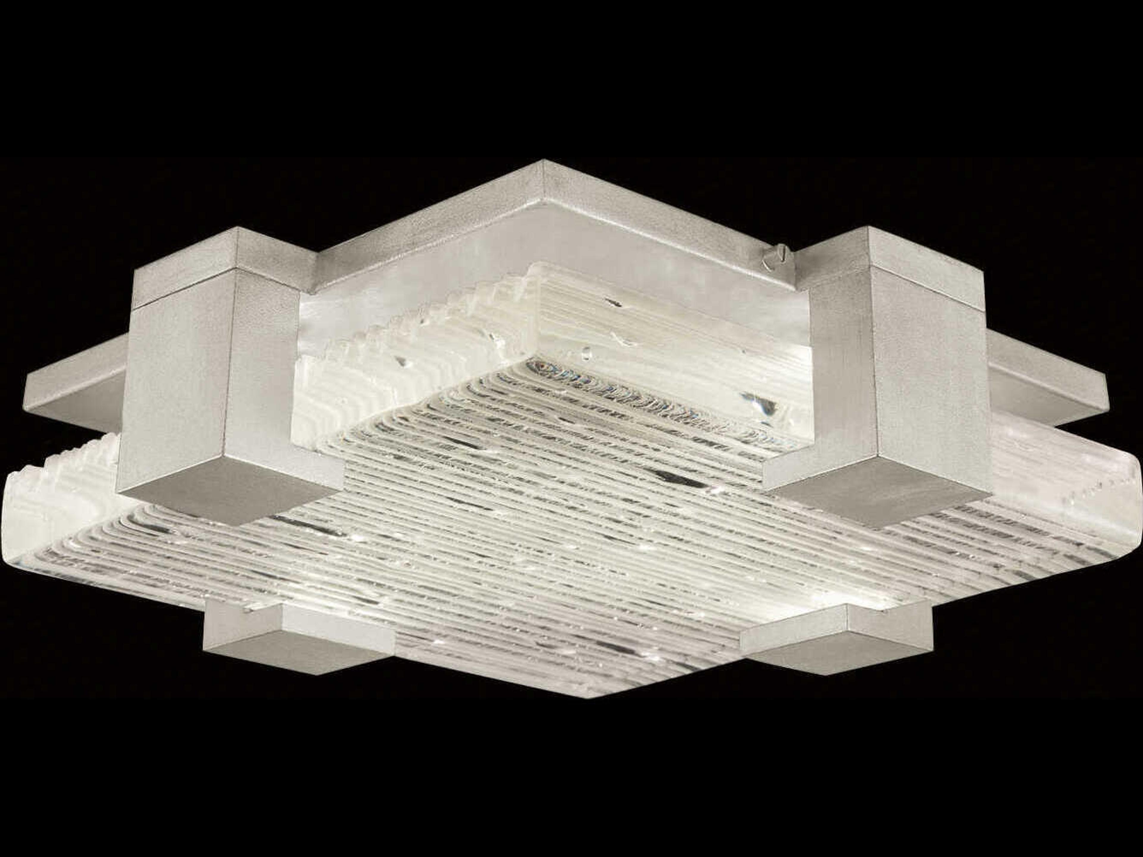 Fine Art Handcrafted Lighting Terra 4-Light Silver Geometric Flush Mount