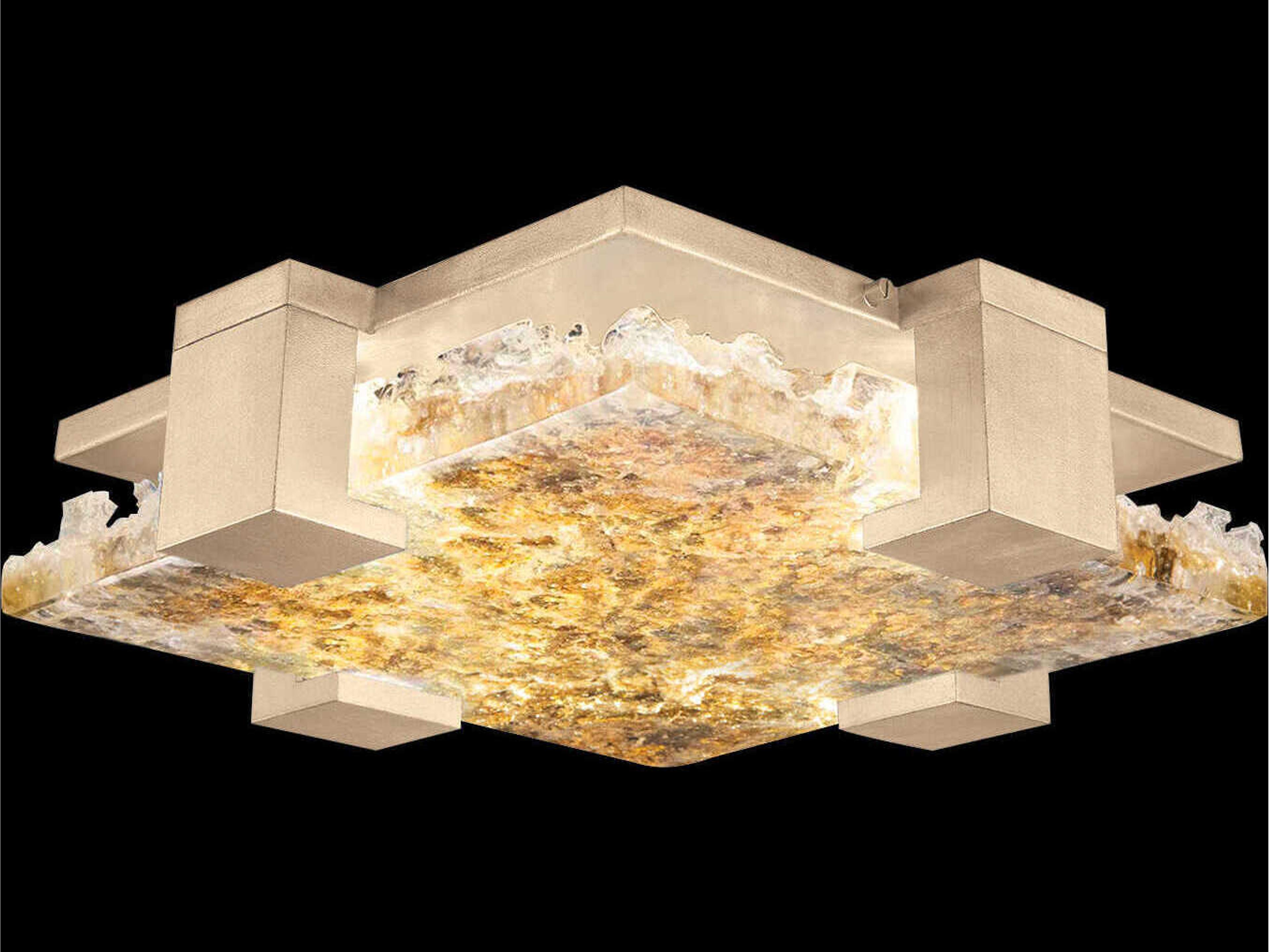 Fine Art Handcrafted Lighting Terra 4-Light Gold Geometric Flush Mount