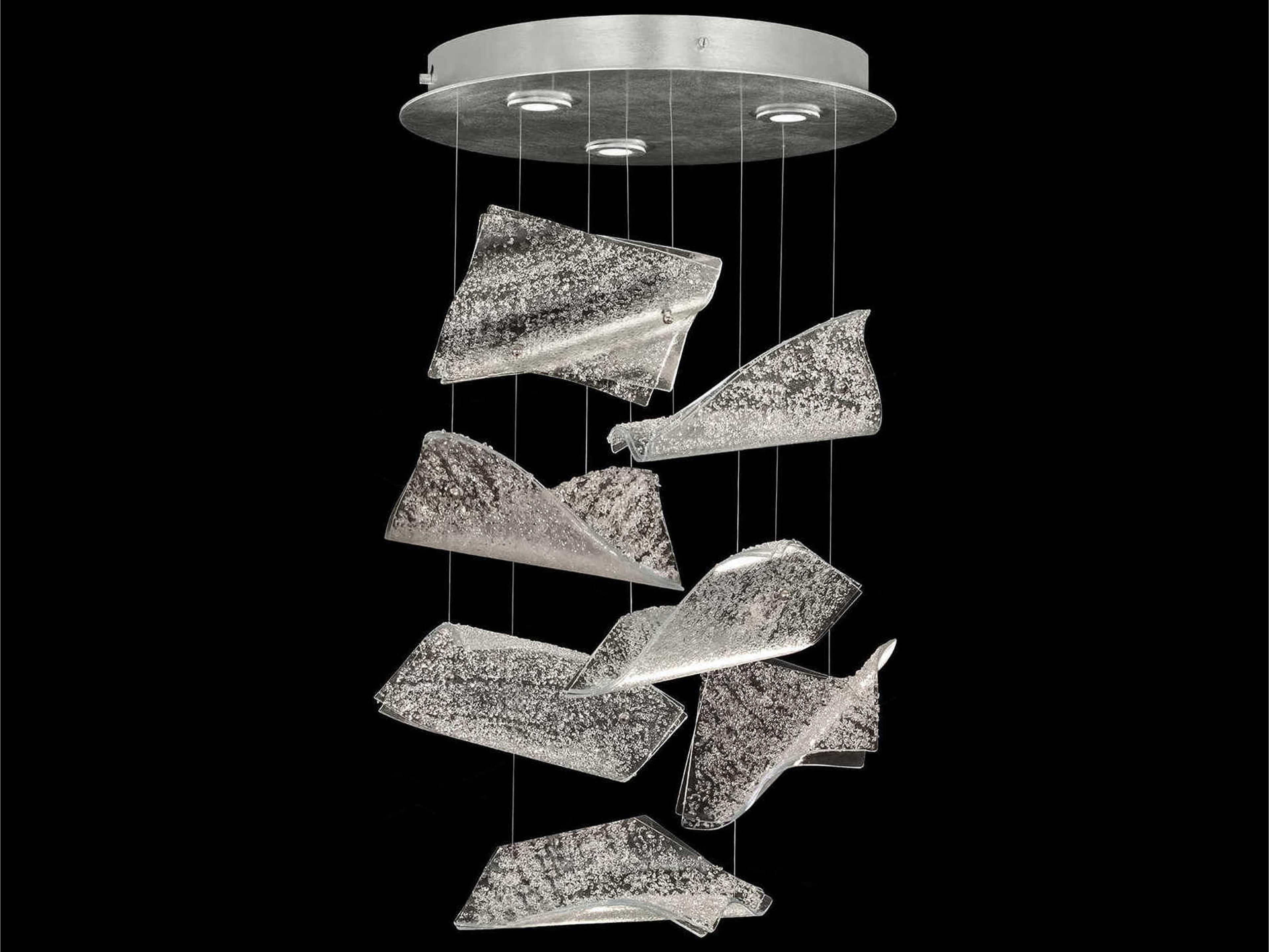 Elevate 23-Inch Round Pendant with Frozen Pages Glass