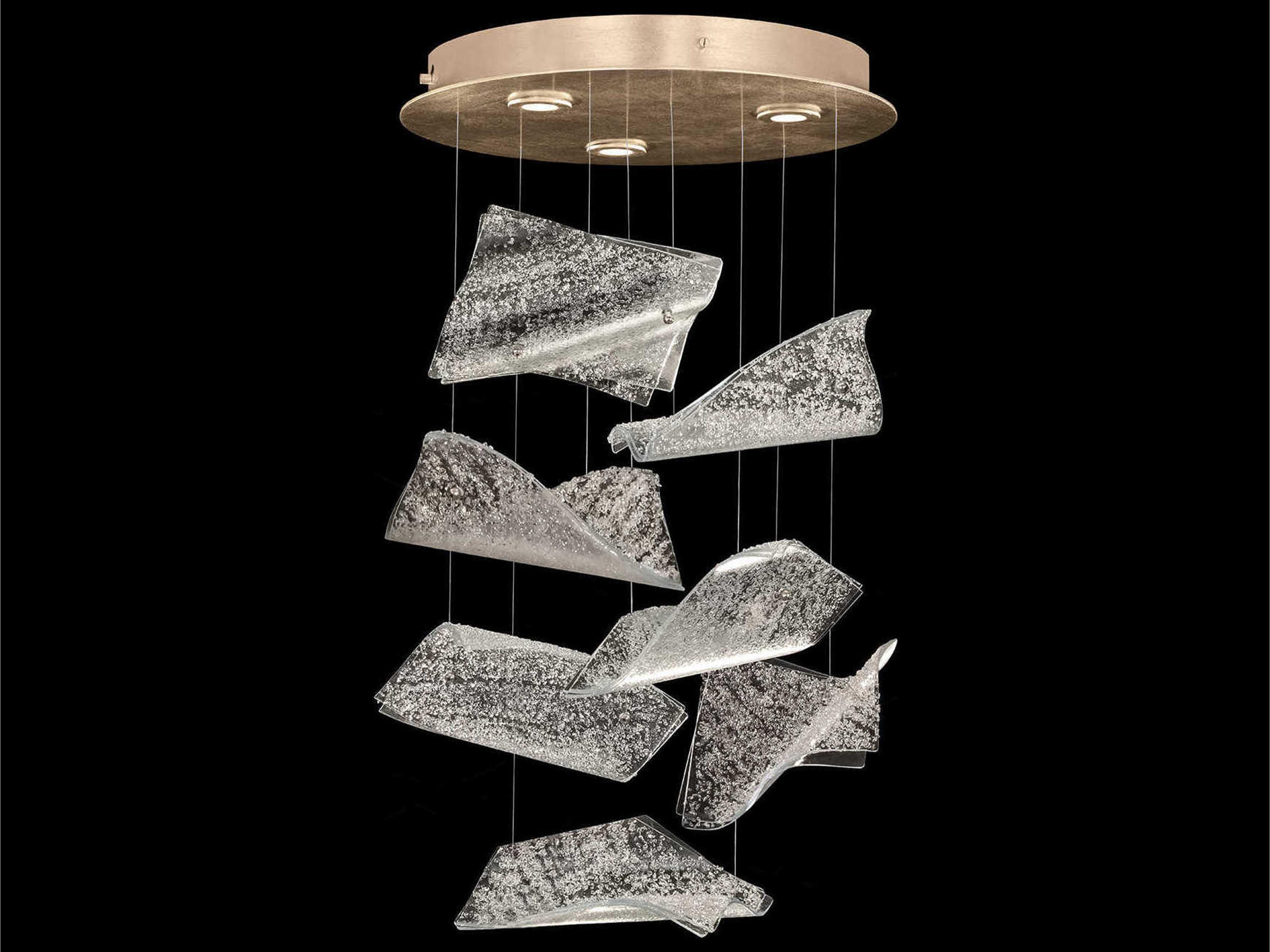 Elevate Round Pendant Light Gold Leaf