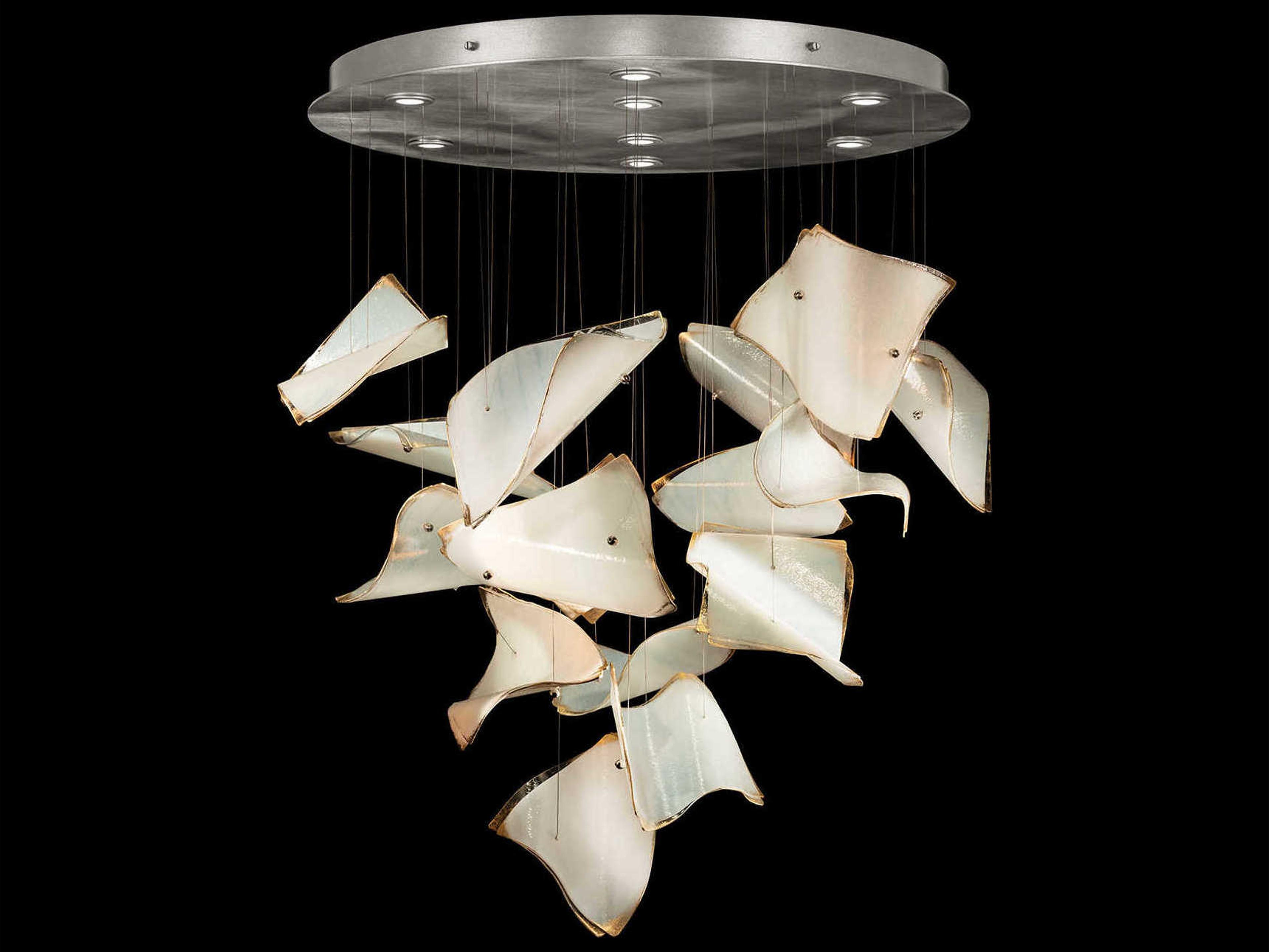 Elevate Round Pendant Light Silver Leaf