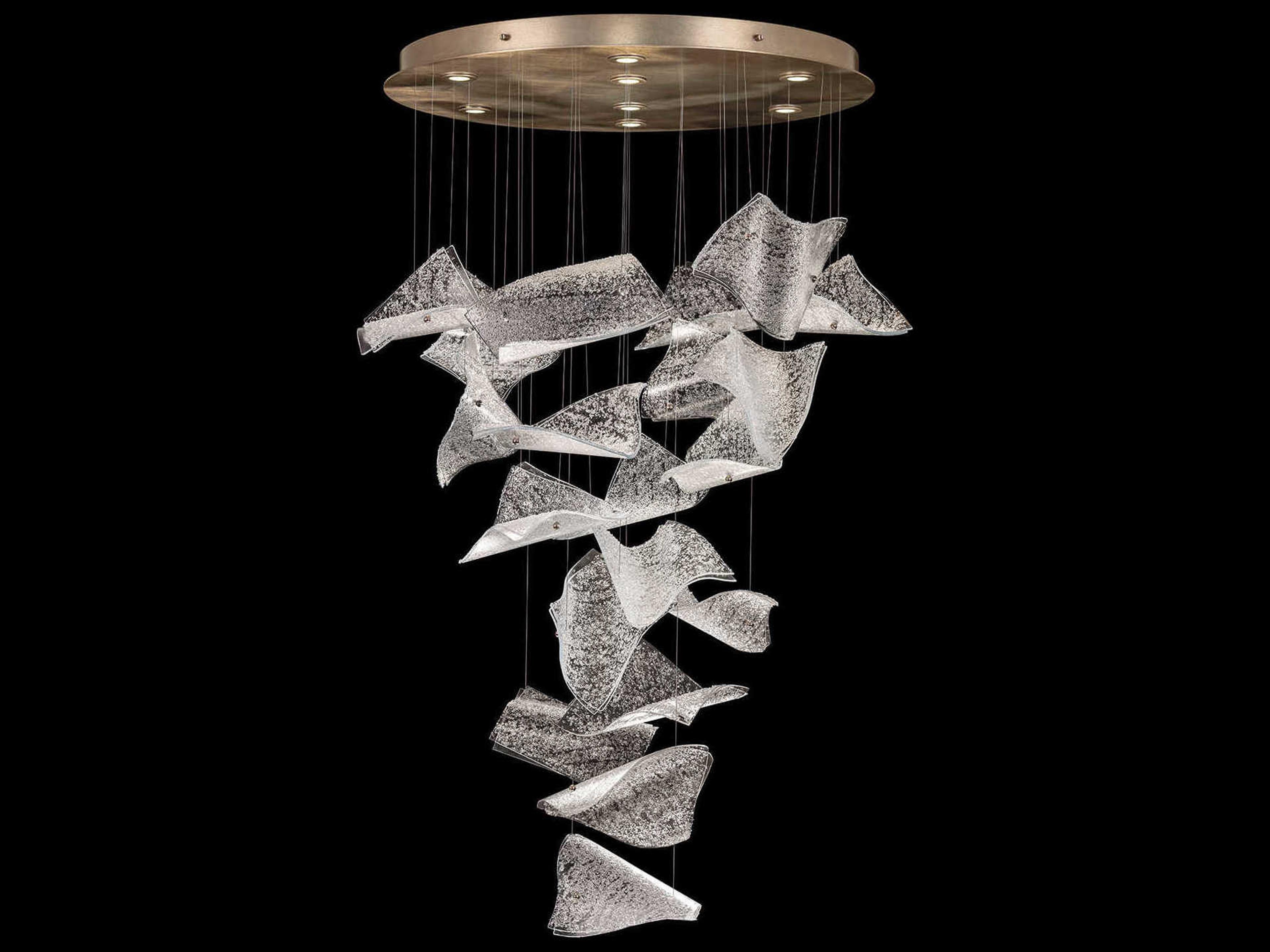 Elevate Round Pendant Gold Leaf