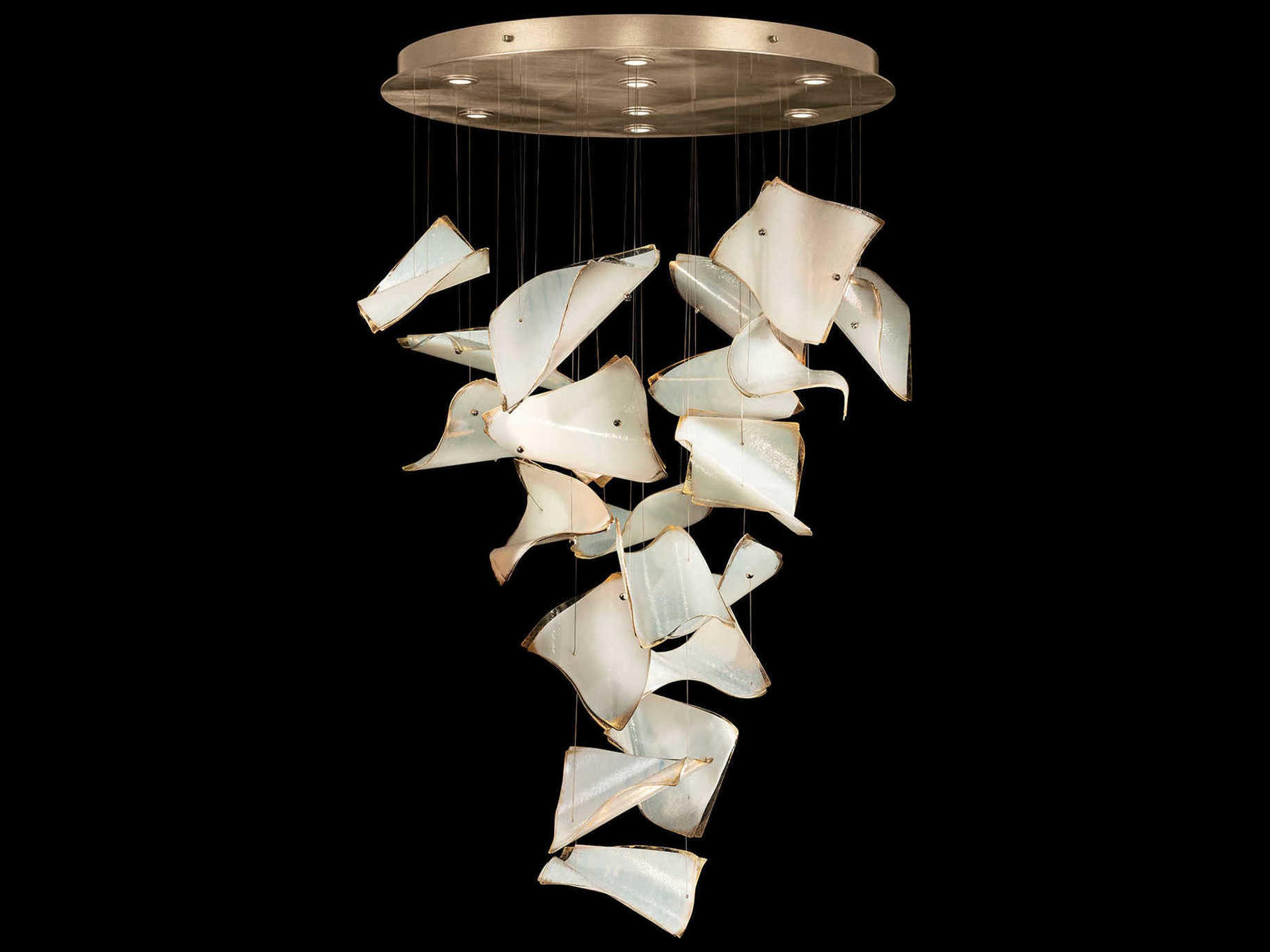 Elevate Round Pendant Light Gold Leaf