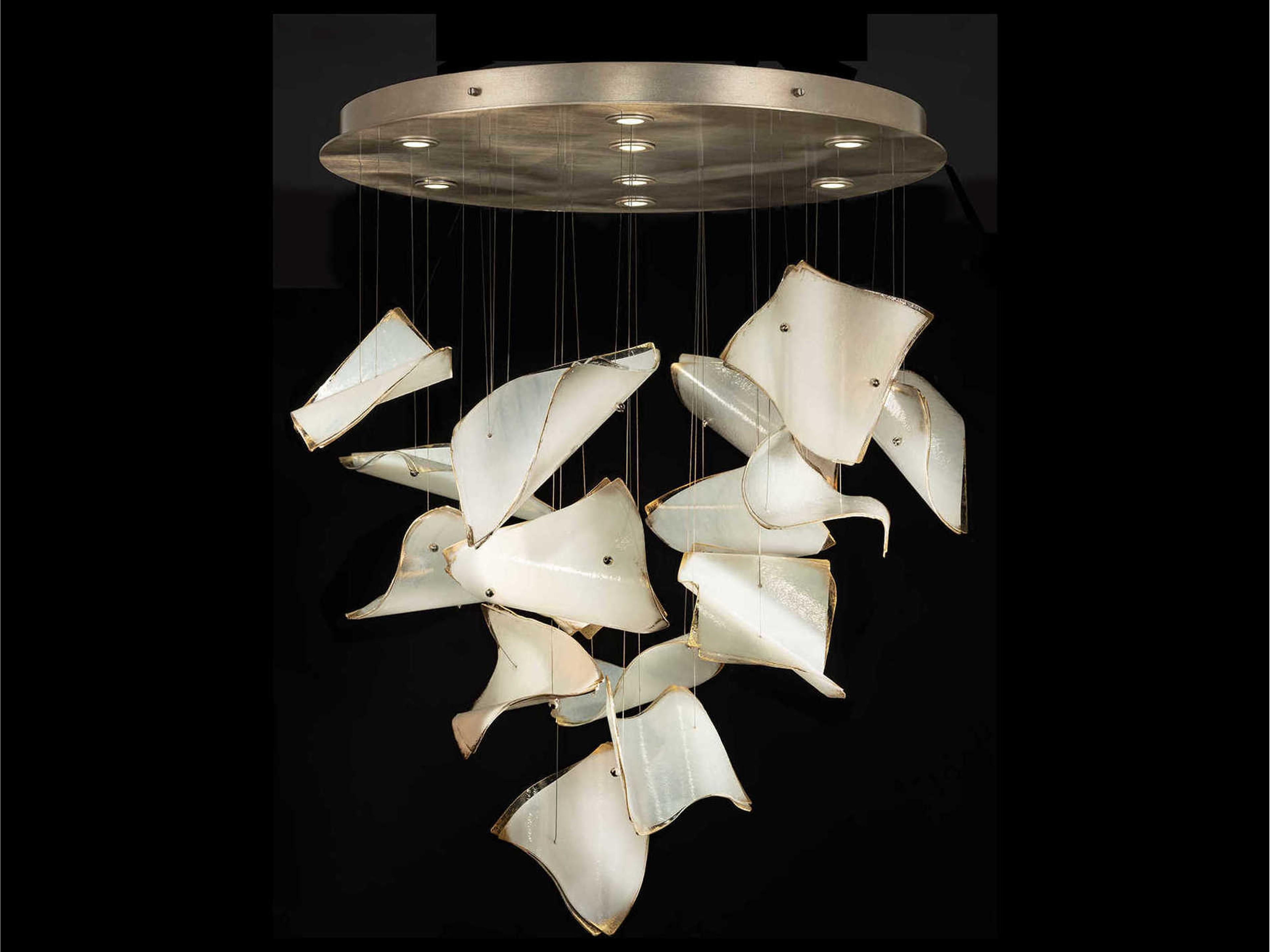 Elevate Round Pendant Light Gold Leaf