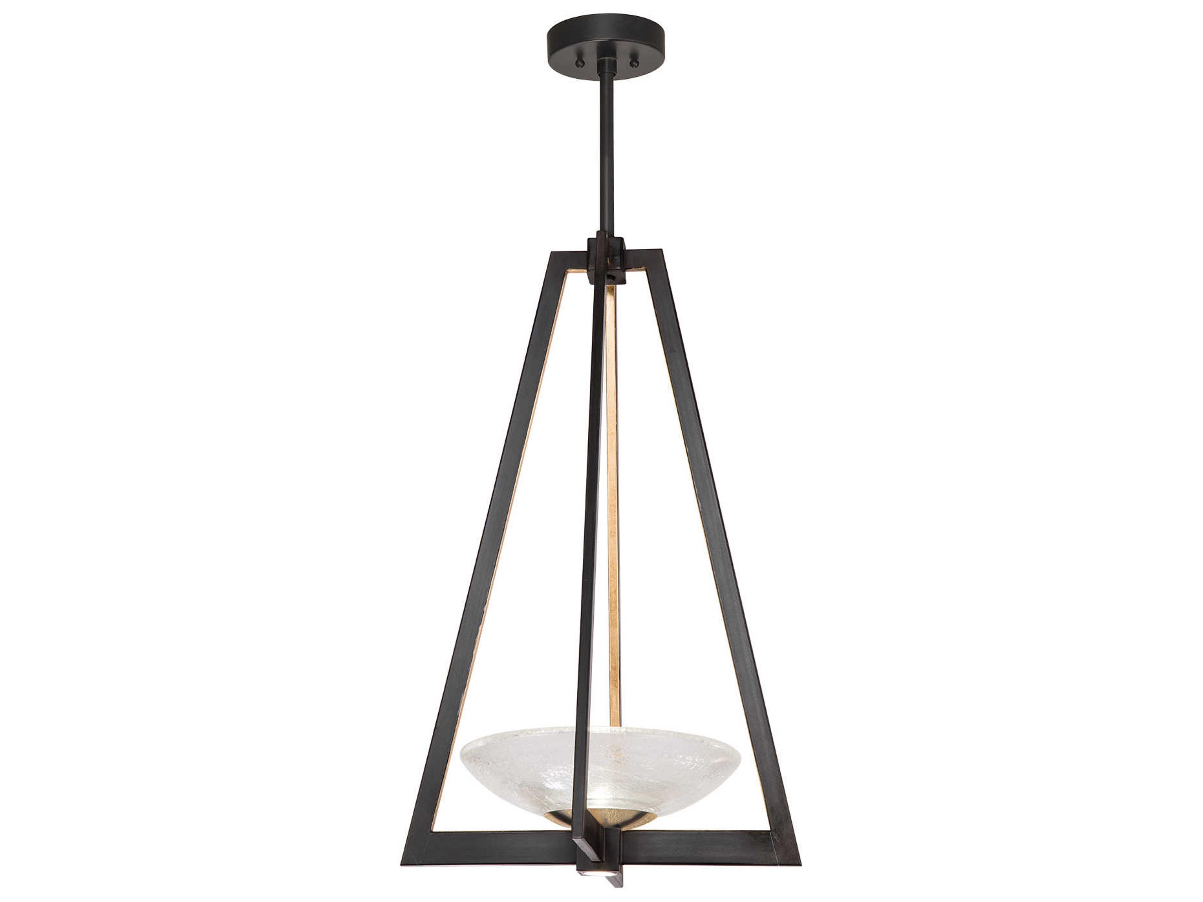 Fine Art Handcrafted Lighting Delphi 2-Light Black Glass LED Bowl Pendant