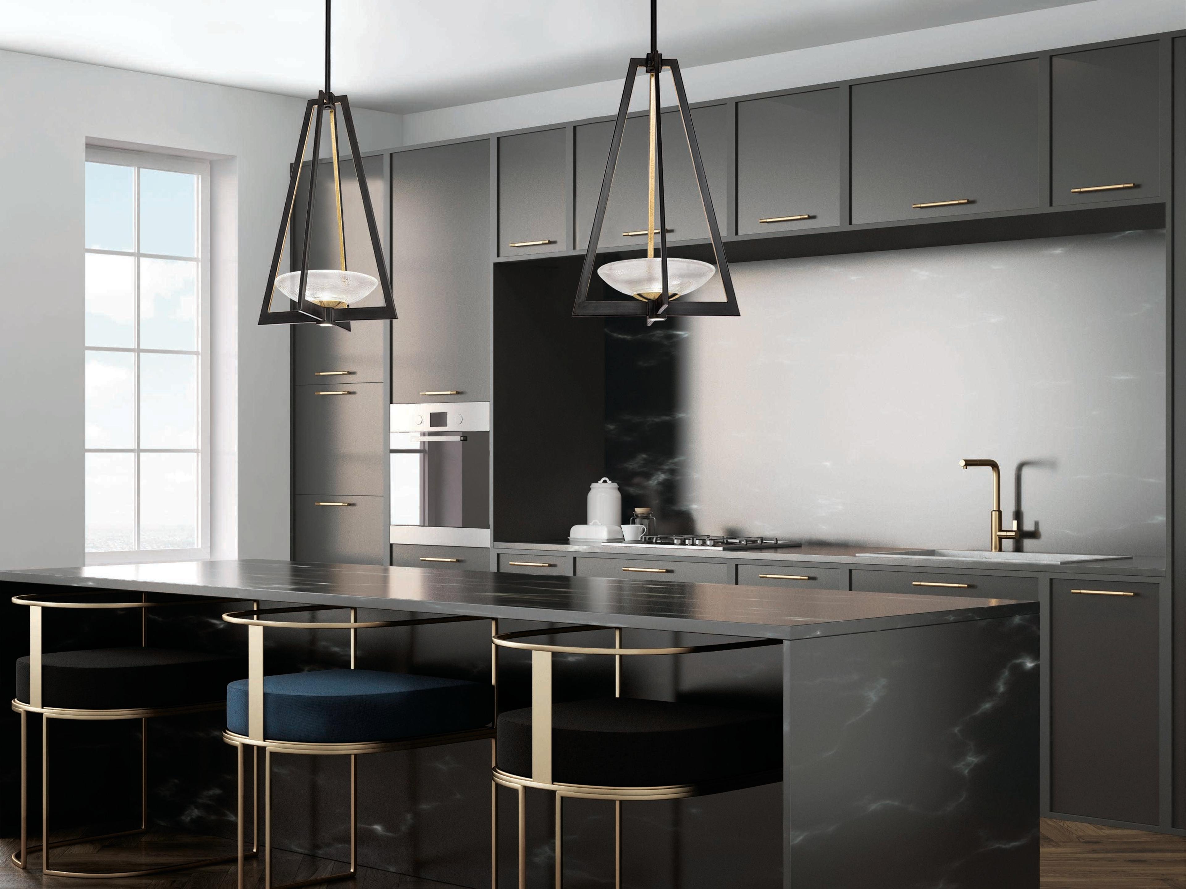 Fine Art Handcrafted Lighting Delphi 2-Light Black Glass LED Bowl Pendant