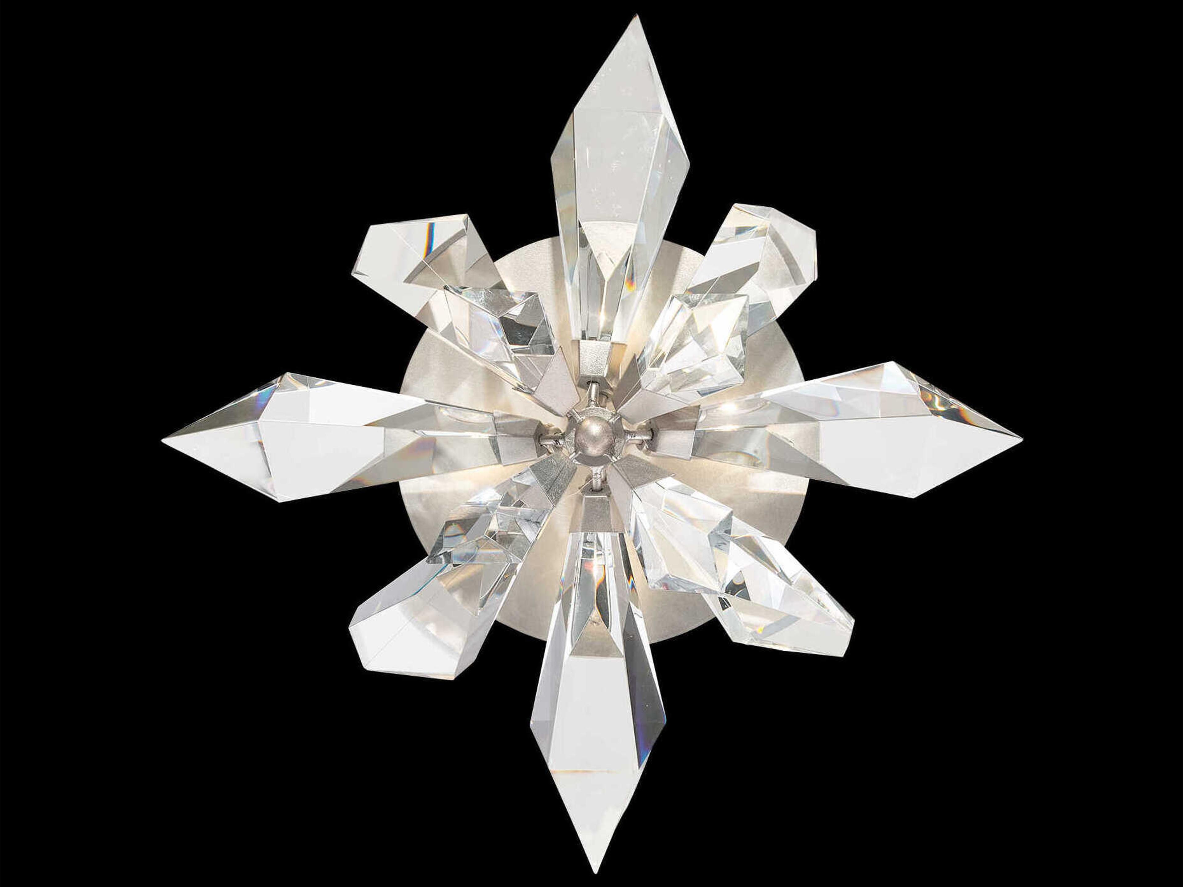 Fine Art Handcrafted Lighting Foret 4-Light Silver Crystal Flush Mount