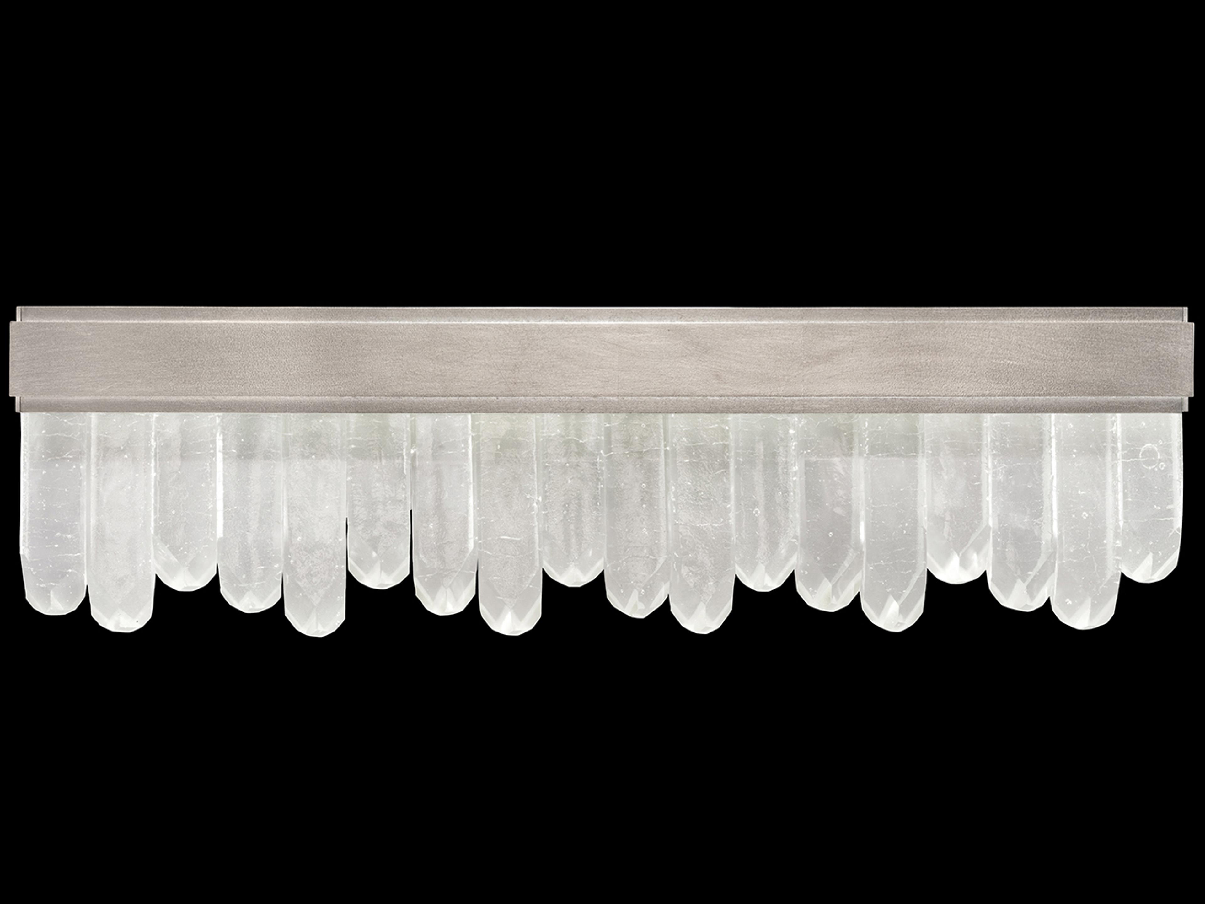 Lior 12-Light Silver Crystal Glass Vanity Light