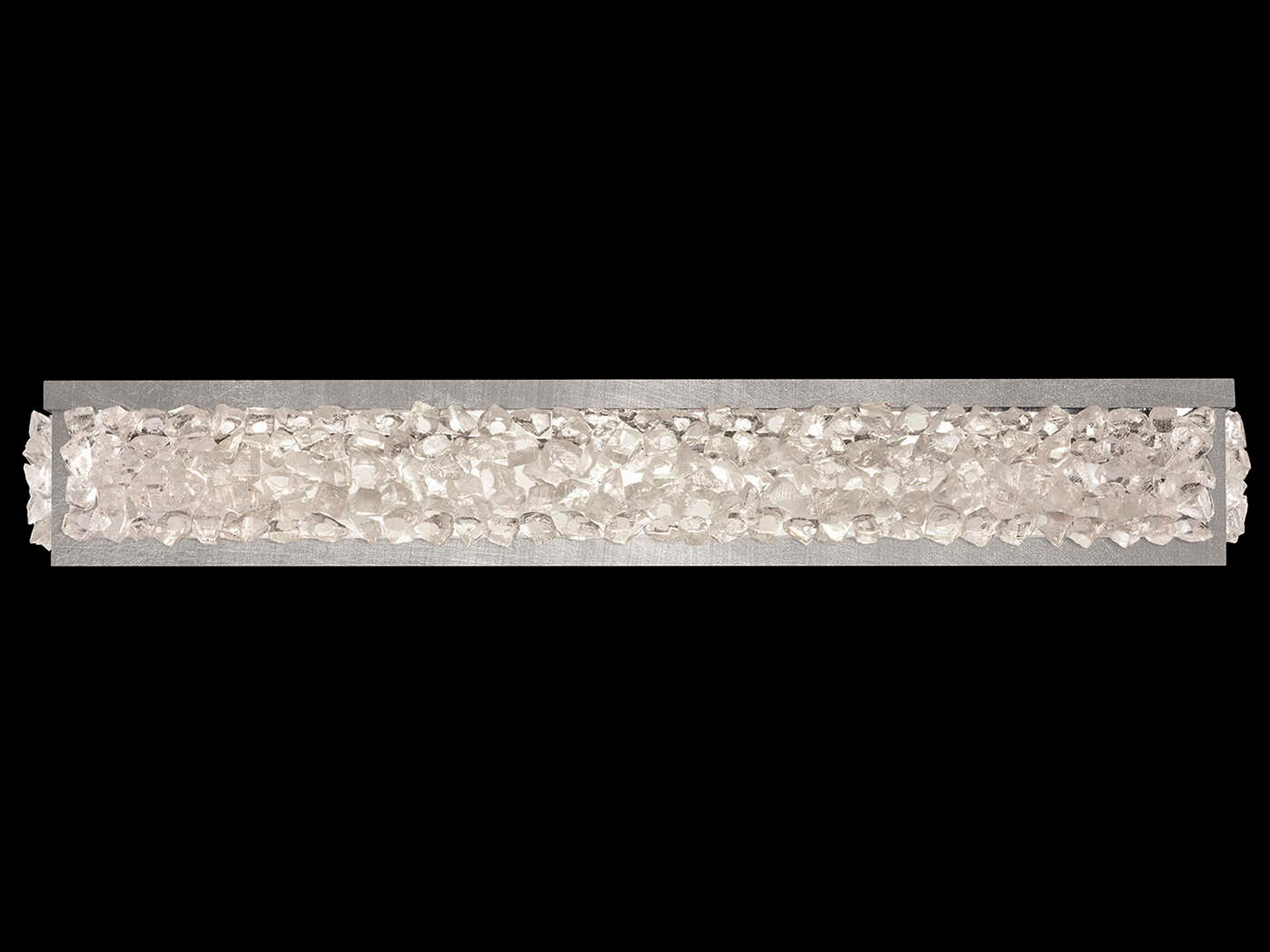 Arctic Halo 1-Light Silver Crystal Glass Vanity Light