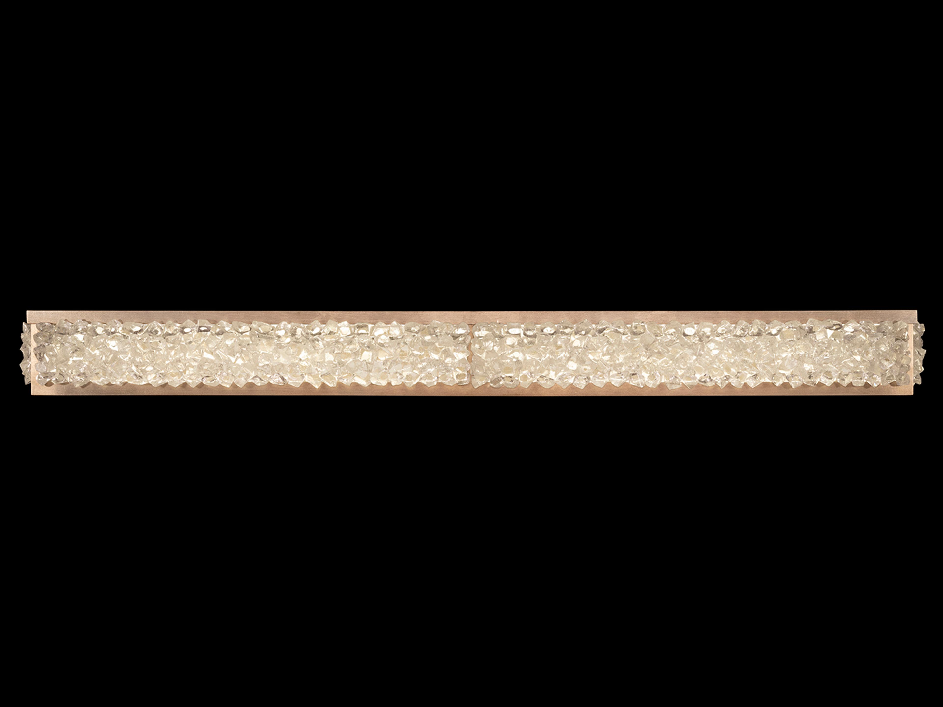 Arctic Halo 2-Light Gold Crystal Glass Vanity Light