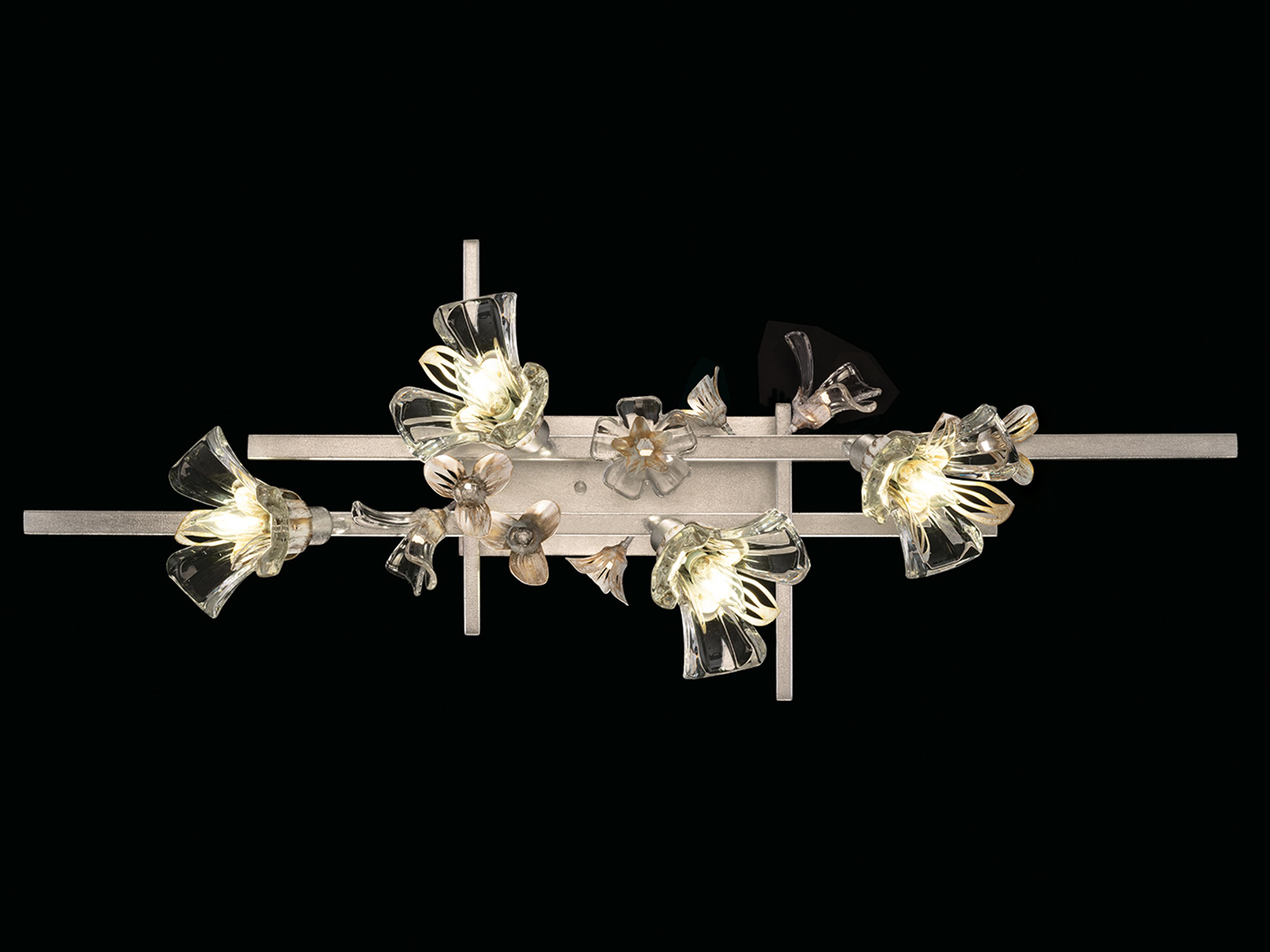 Azu 4-Light Silver Crystal Vanity Light