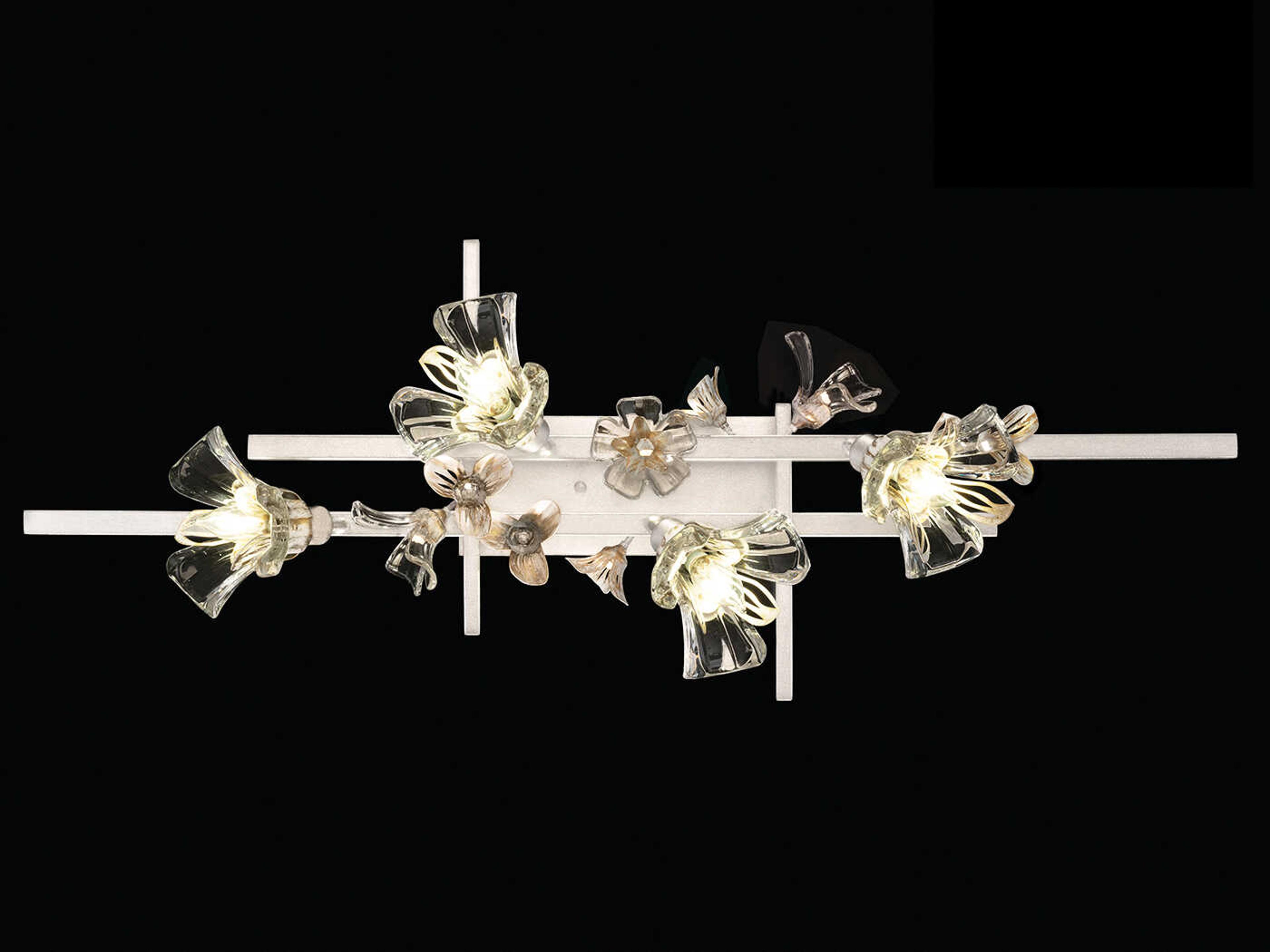 Azu 4-Light White Crystal Vanity Light