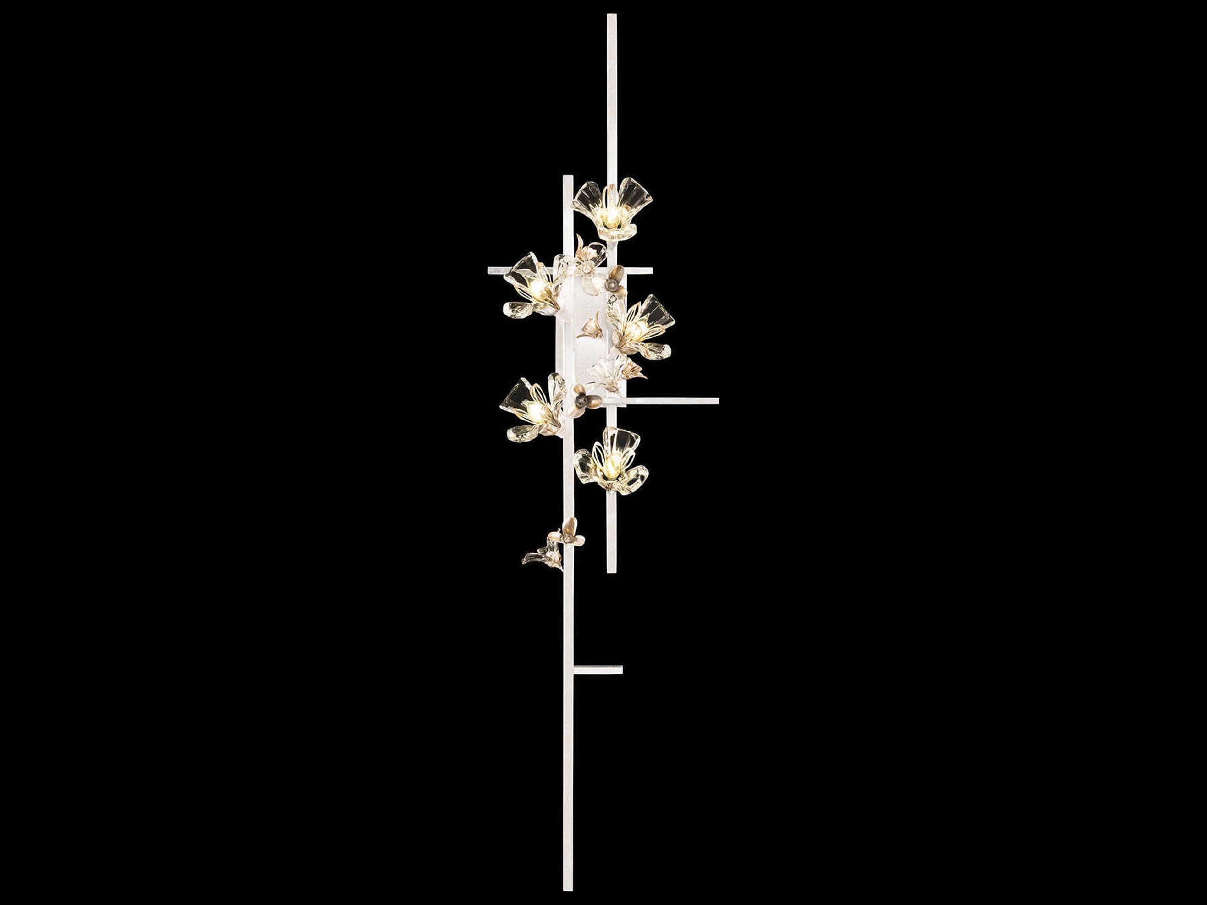 Azu 5-Light White Crystal Wall Sconce