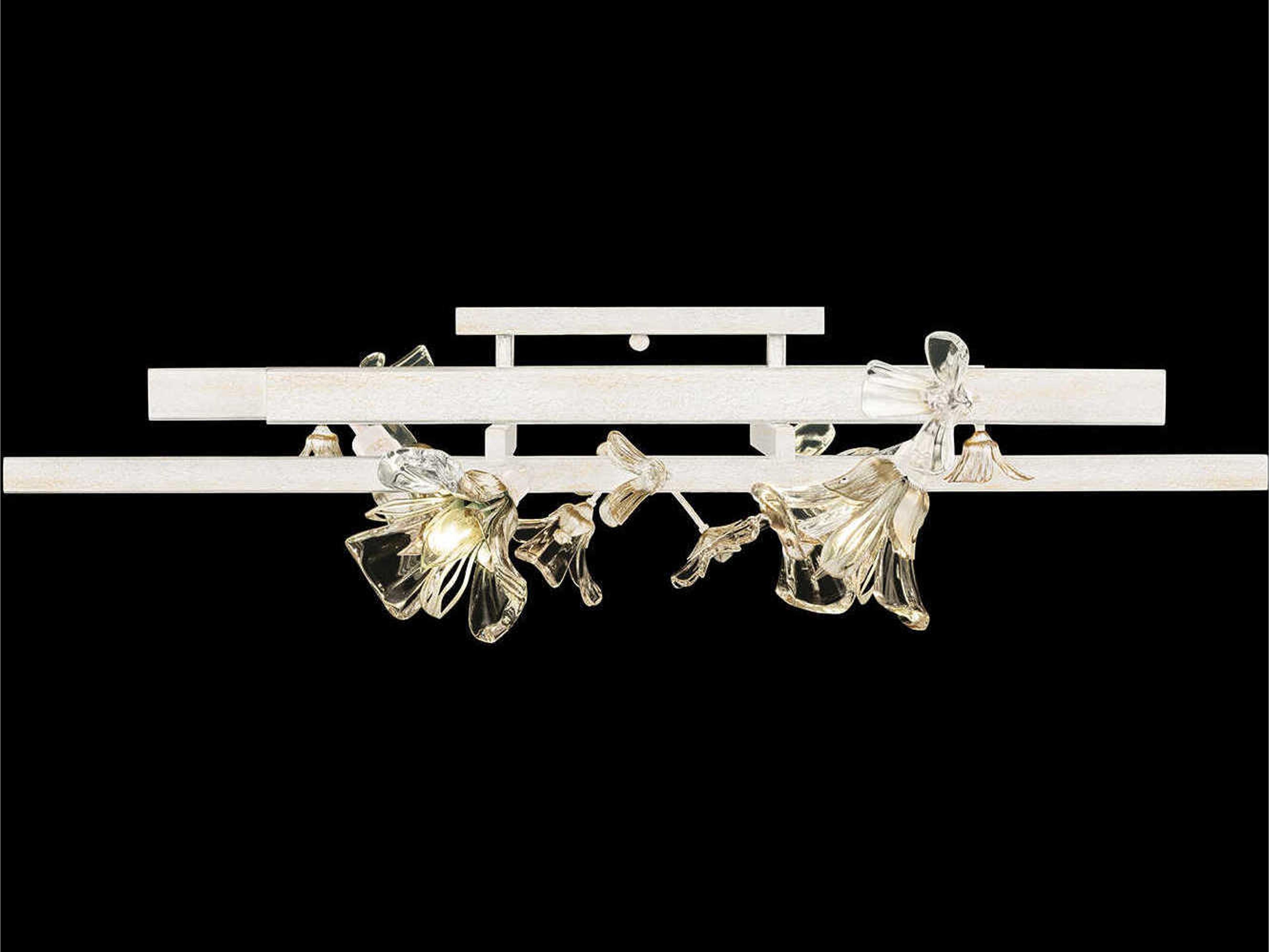 Azu 4-Light White Crystal Flush Mount