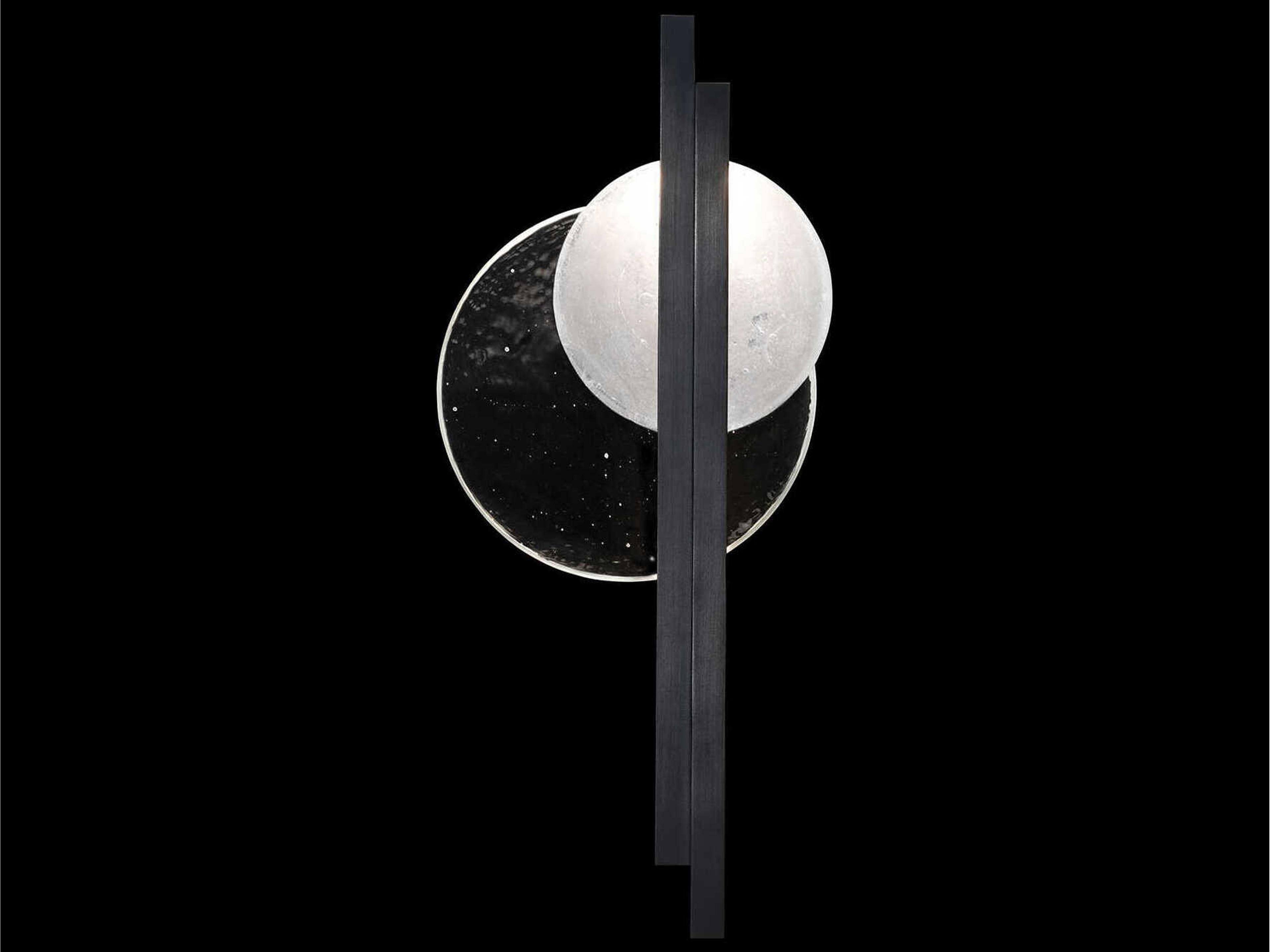 Selene 2-Light Black Iron Glass LED Wall Sconce