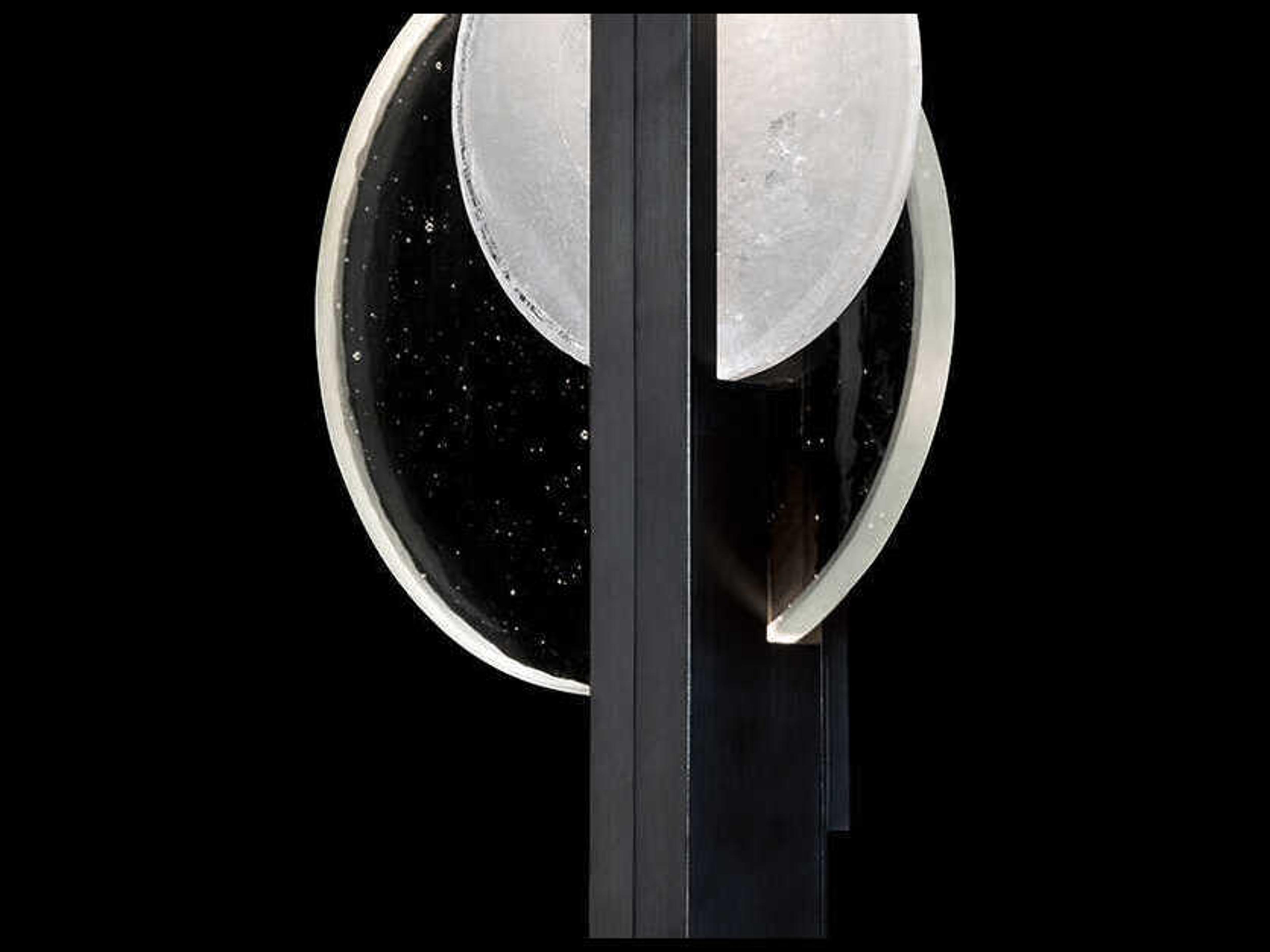 Fine Art Handcrafted Lighting Selene 2-Light Black Iron Glass LED Wall Sconce