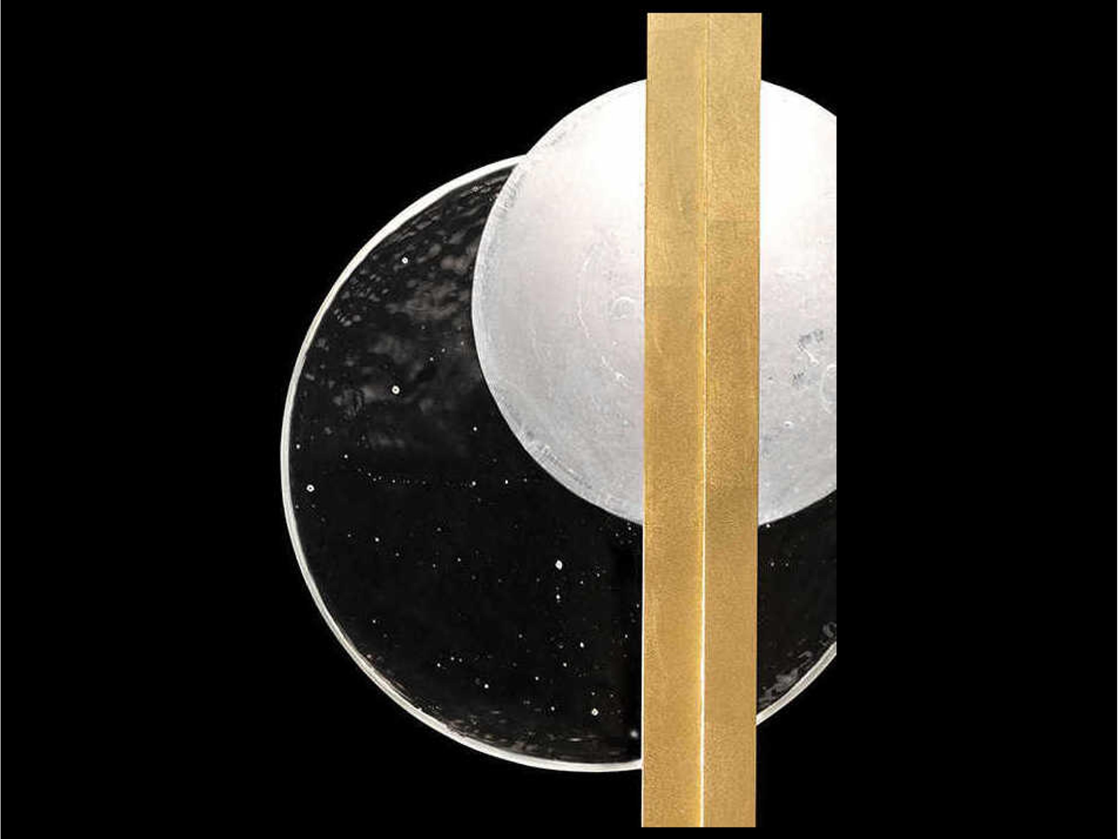 Fine Art Handcrafted Lighting Selene 2-Light Gold Leaf Glass LED Wall Sconce