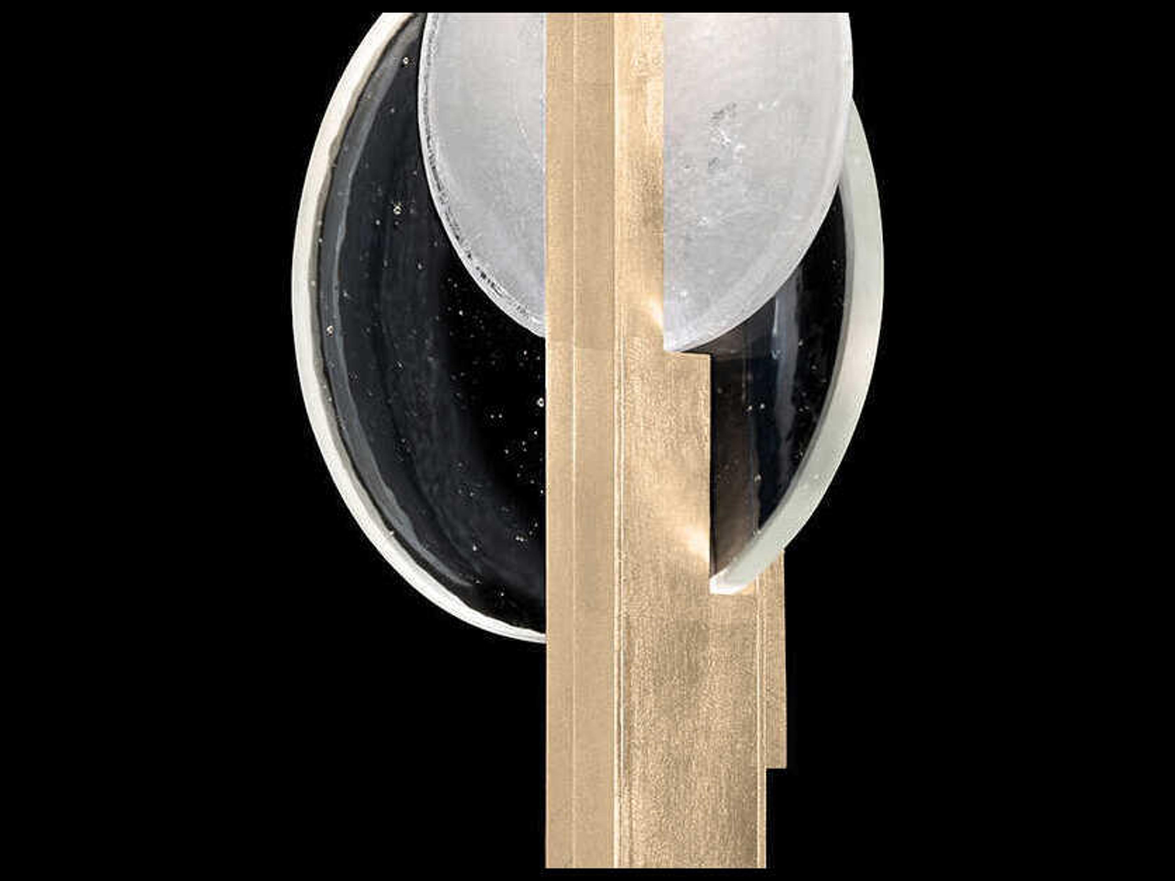 Fine Art Handcrafted Lighting Selene 2-Light Soft Gold Glass LED Wall Sconce