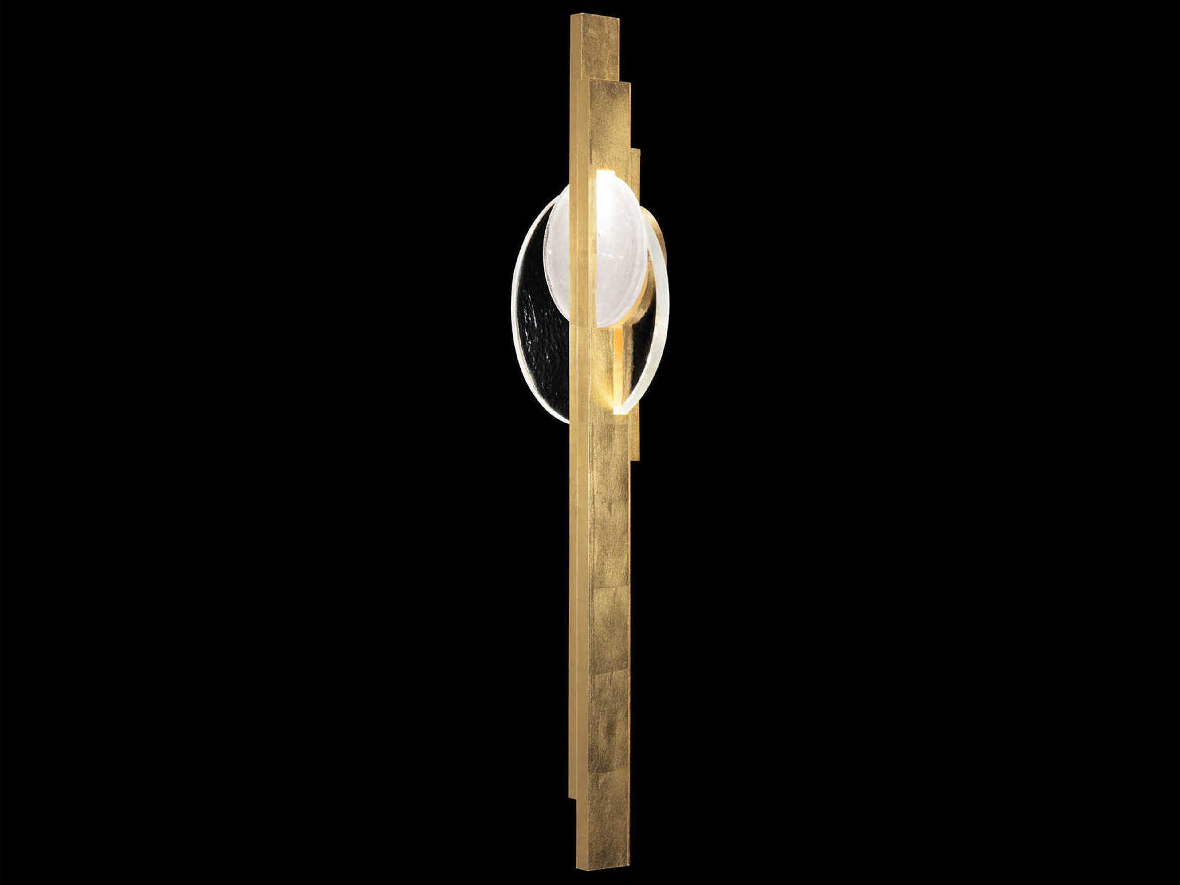 Fine Art Handcrafted Lighting Selene 2-Light Gold Leaf Glass LED Wall Sconce
