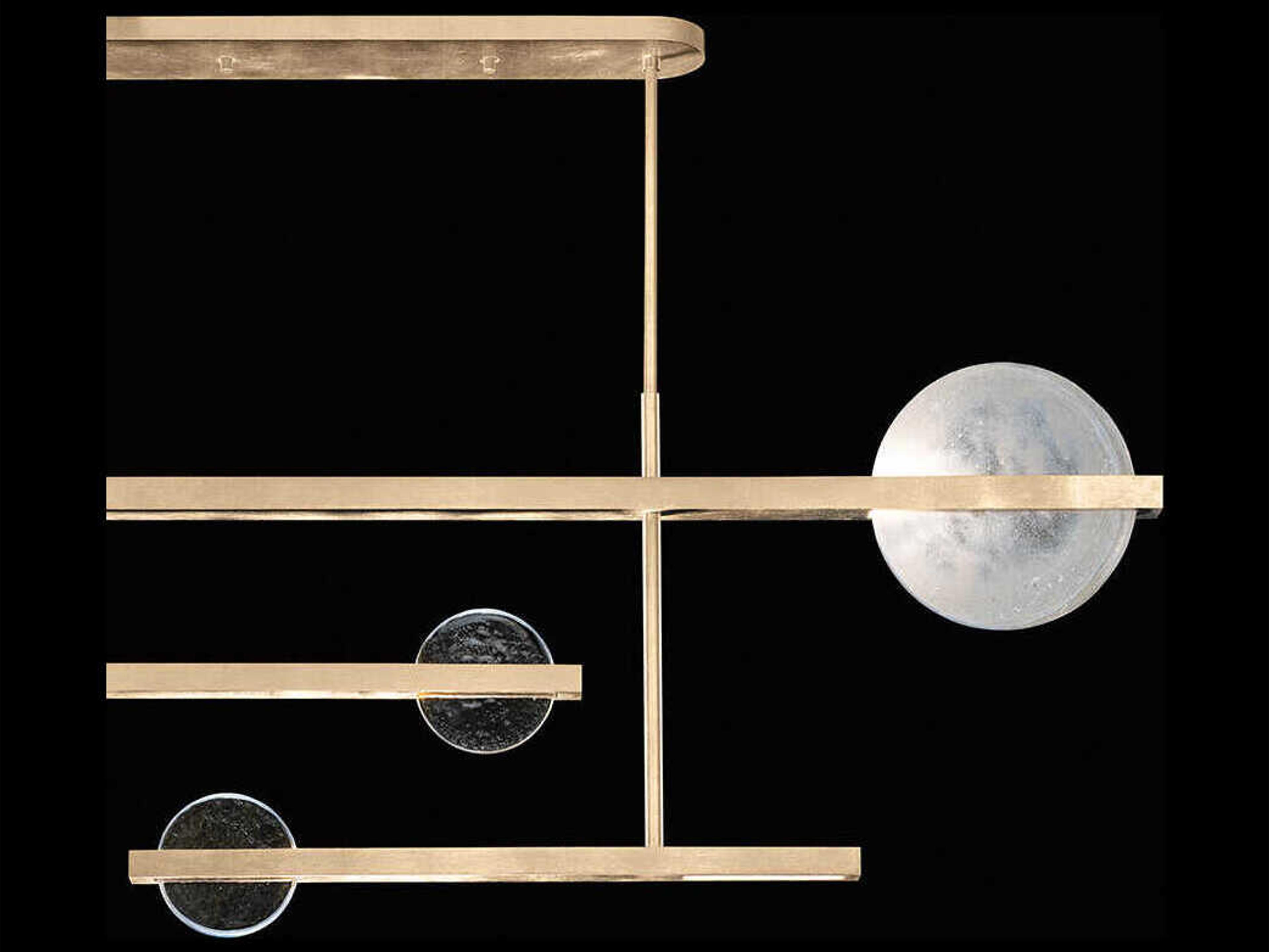 Fine Art Handcrafted Lighting Selene 6-Light Soft Gold Glass LED Geometric Linear Island Pendant