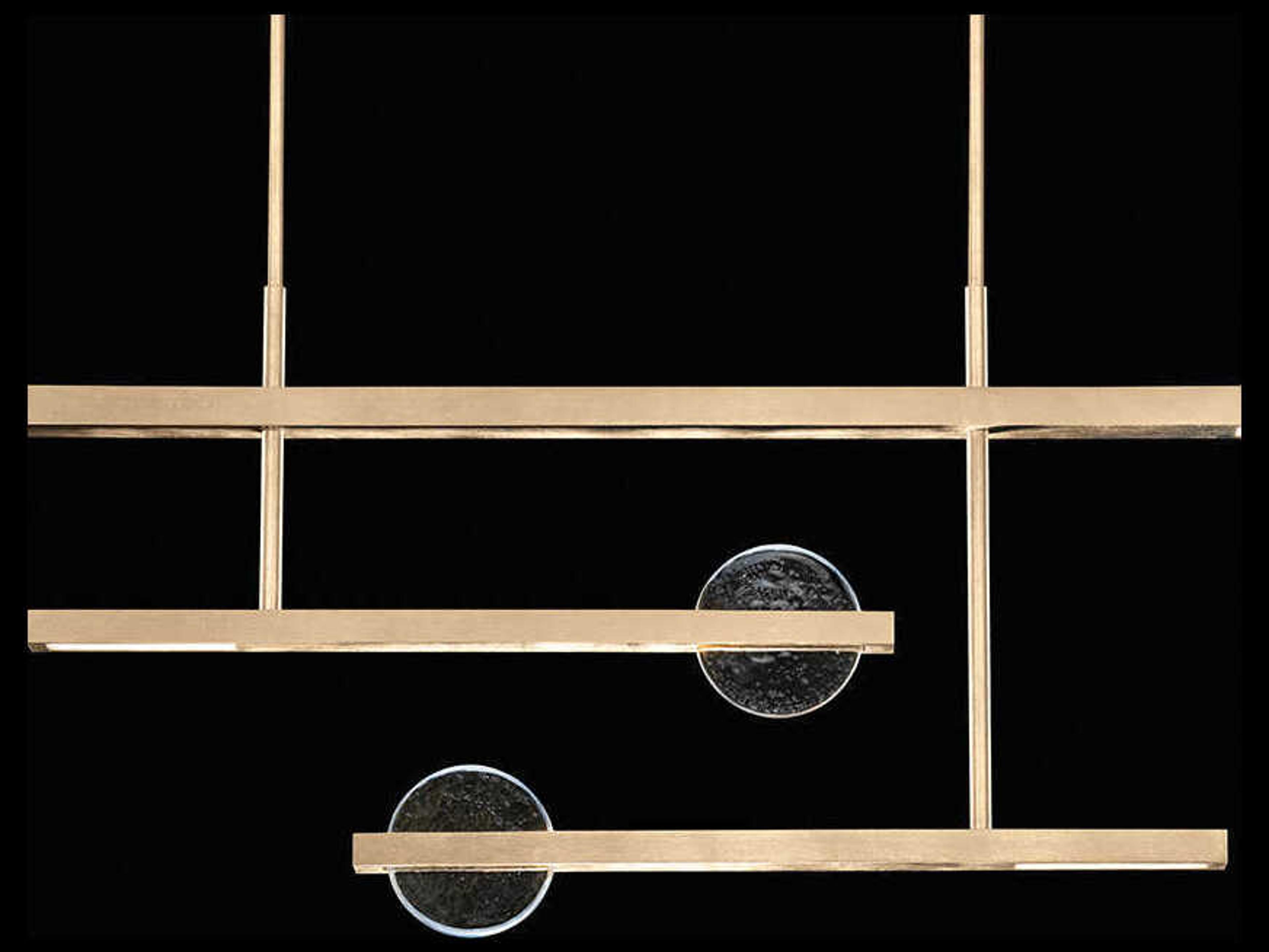 Fine Art Handcrafted Lighting Selene 6-Light Soft Gold Glass LED Geometric Linear Island Pendant