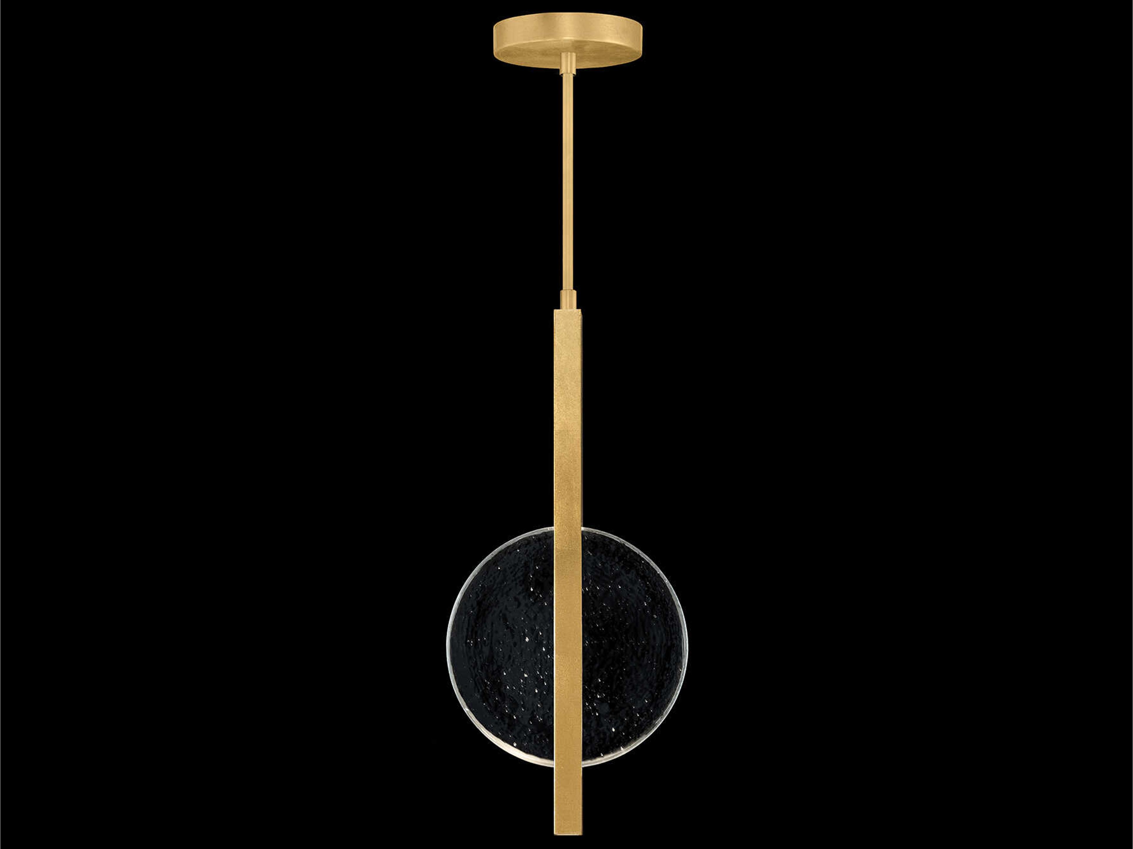 Selene 2-Light Gold Leaf Glass LED Round Mini Pendant