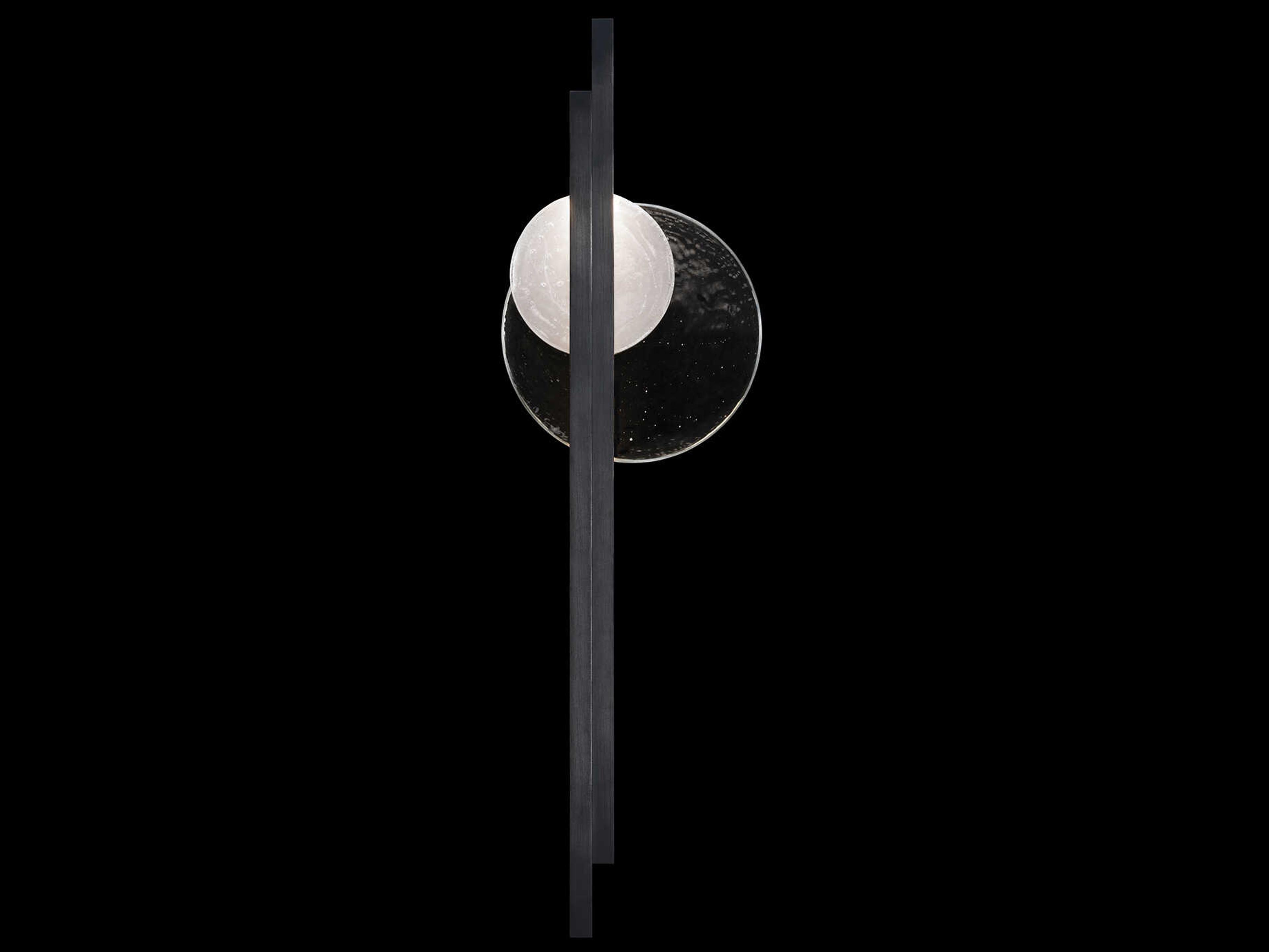 Selene 2-Light Black Iron Glass LED Wall Sconce