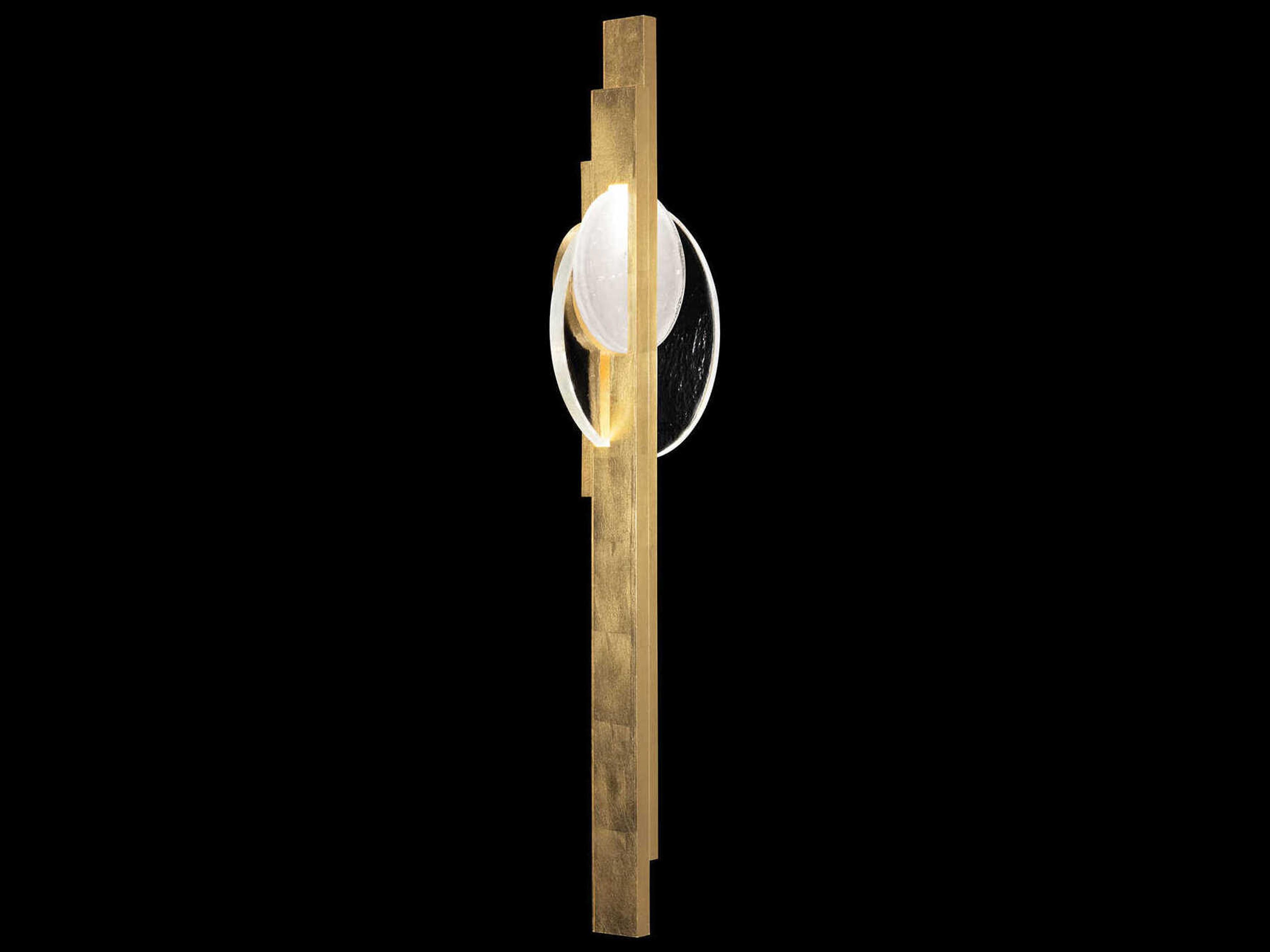 Fine Art Handcrafted Lighting Selene 2-Light Gold Leaf Glass LED Wall Sconce
