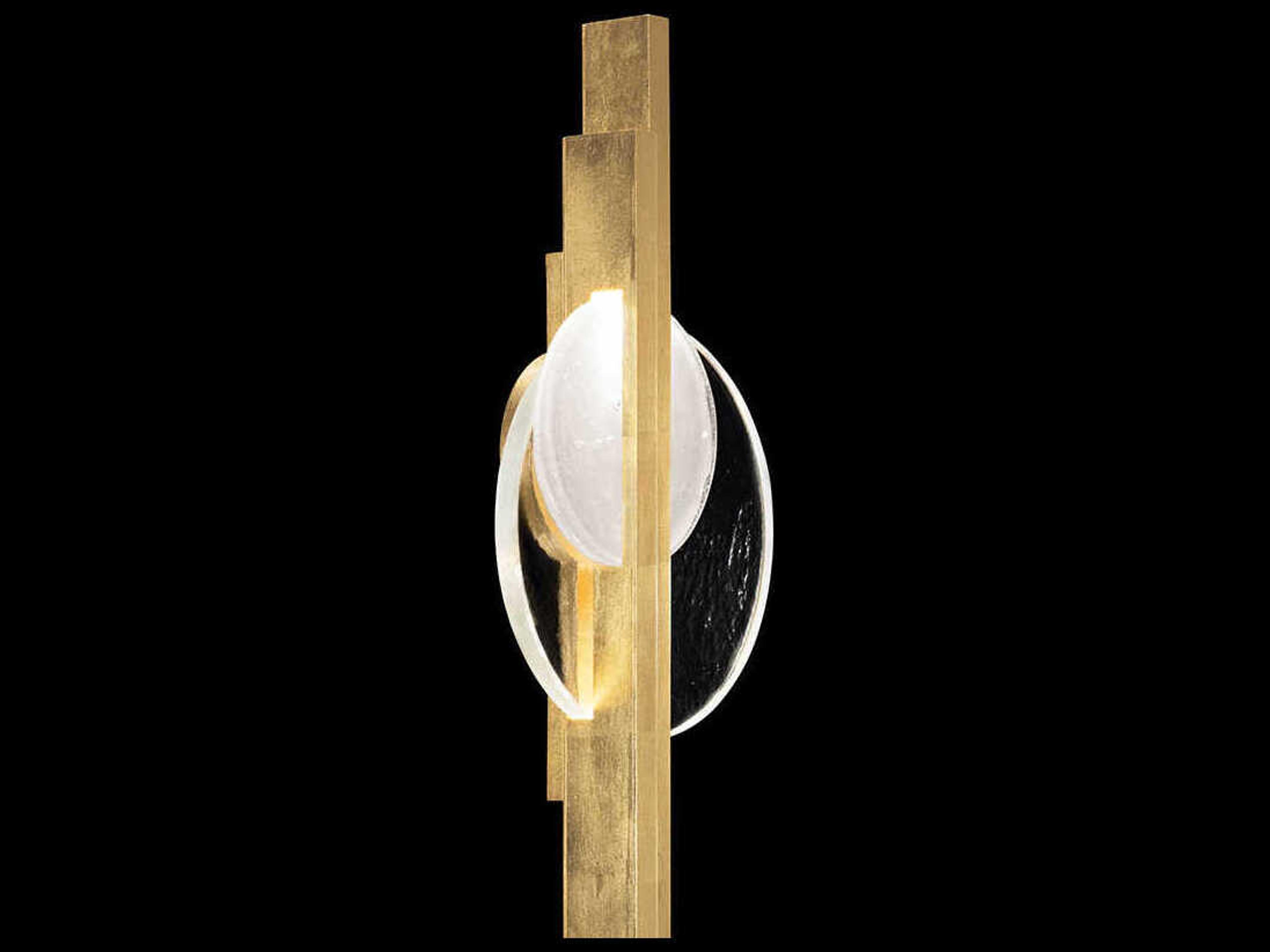 Fine Art Handcrafted Lighting Selene 2-Light Gold Leaf Glass LED Wall Sconce