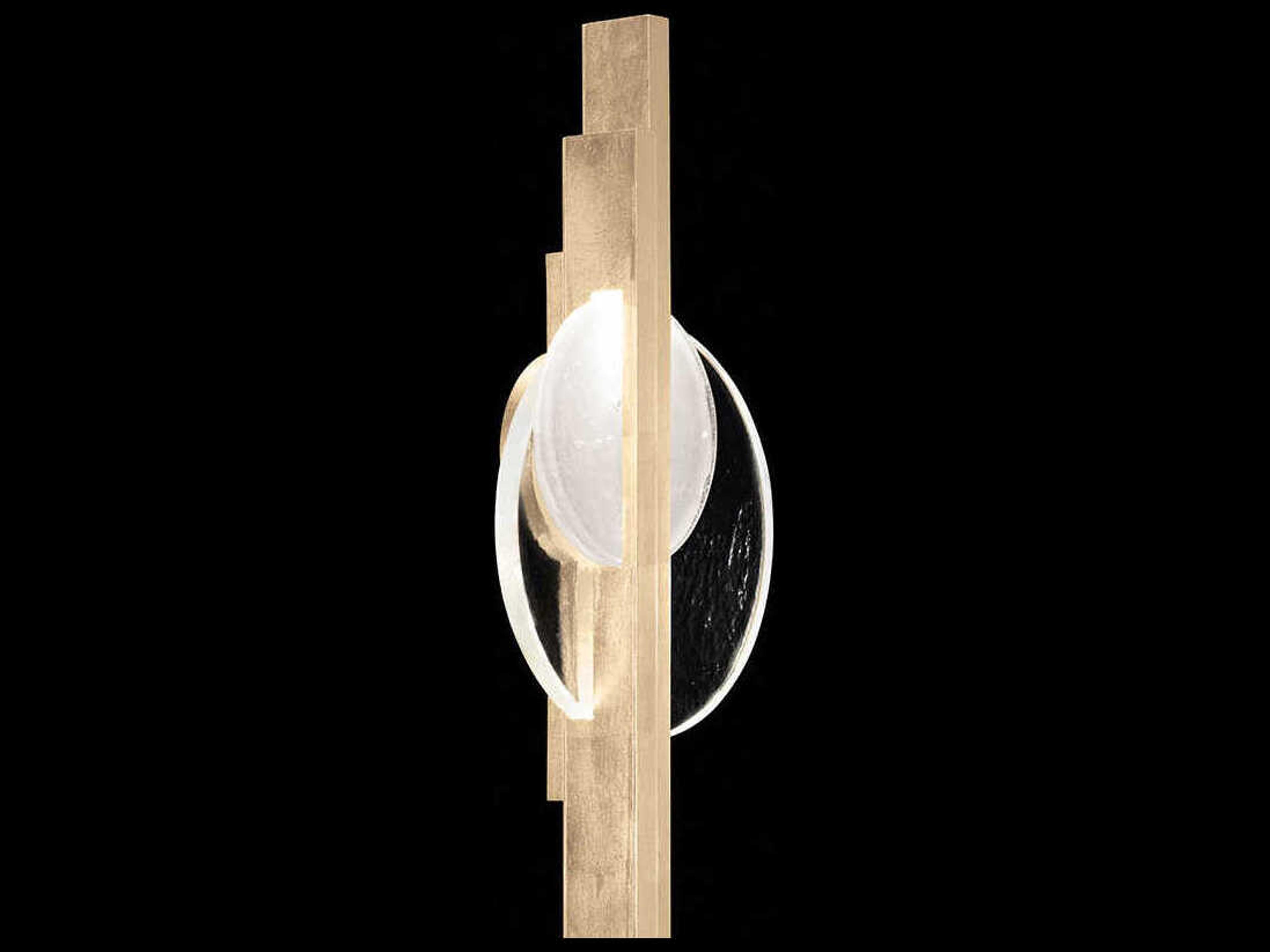 Fine Art Handcrafted Lighting Selene 2-Light Soft Gold Glass LED Wall Sconce