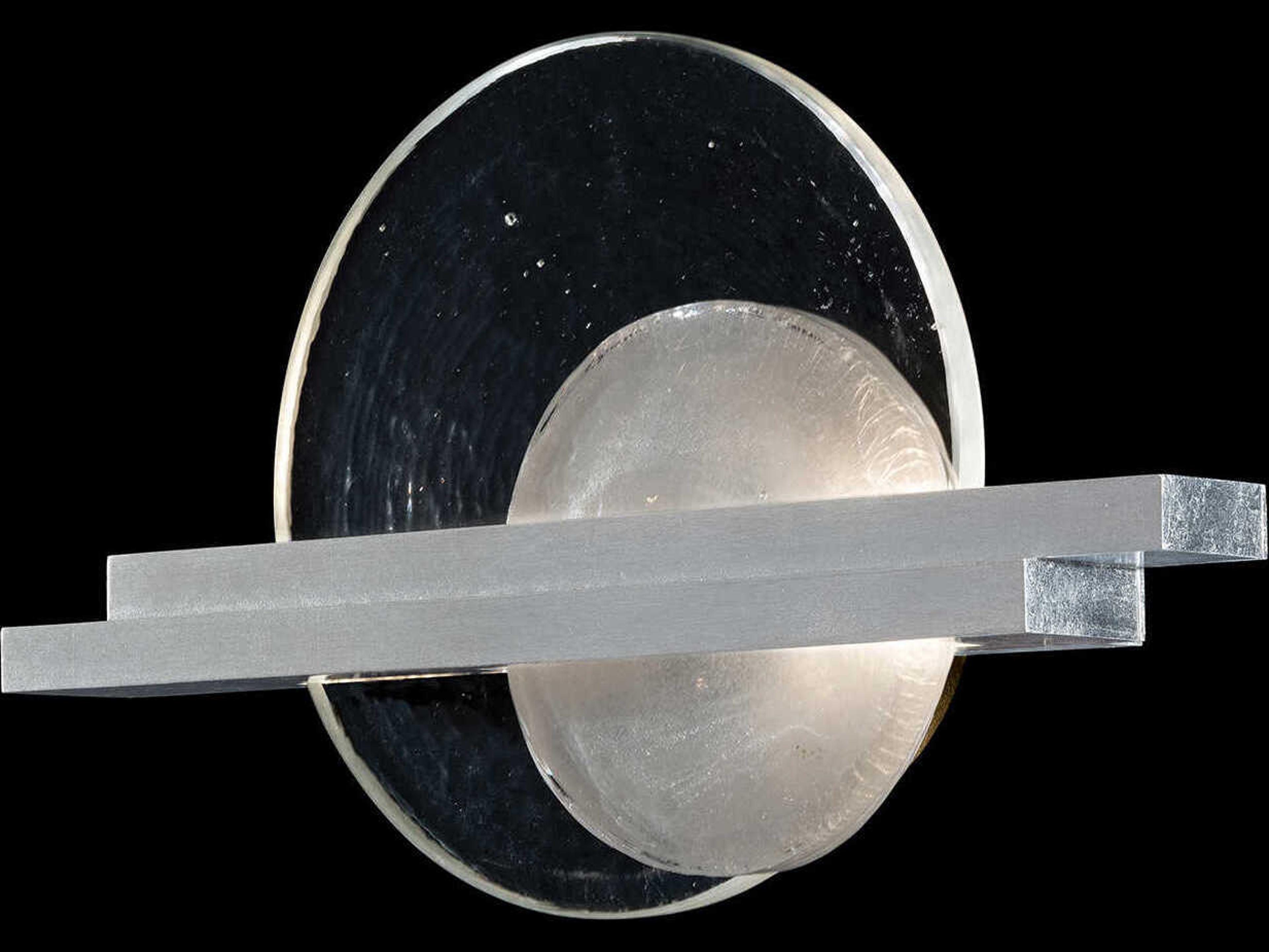 Fine Art Handcrafted Lighting Selene 2-Light Silver Leaf Glass LED Wall Sconce