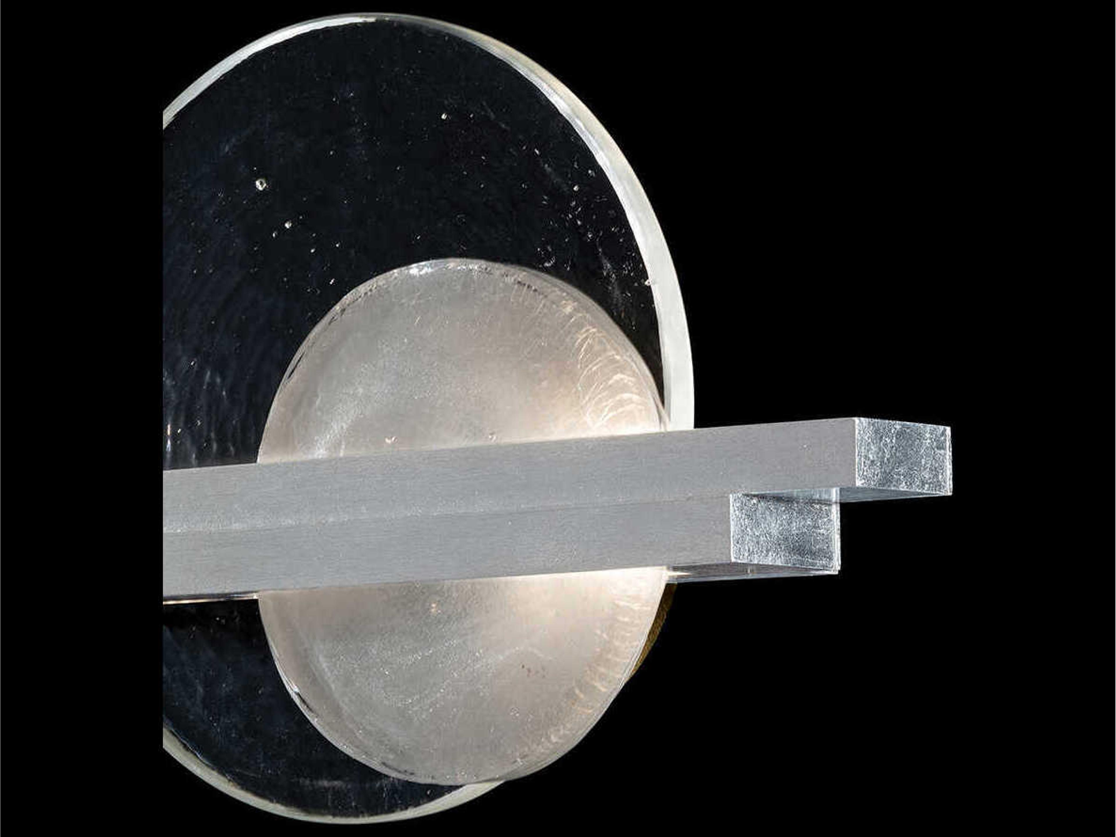 Fine Art Handcrafted Lighting Selene 2-Light Silver Leaf Glass LED Wall Sconce