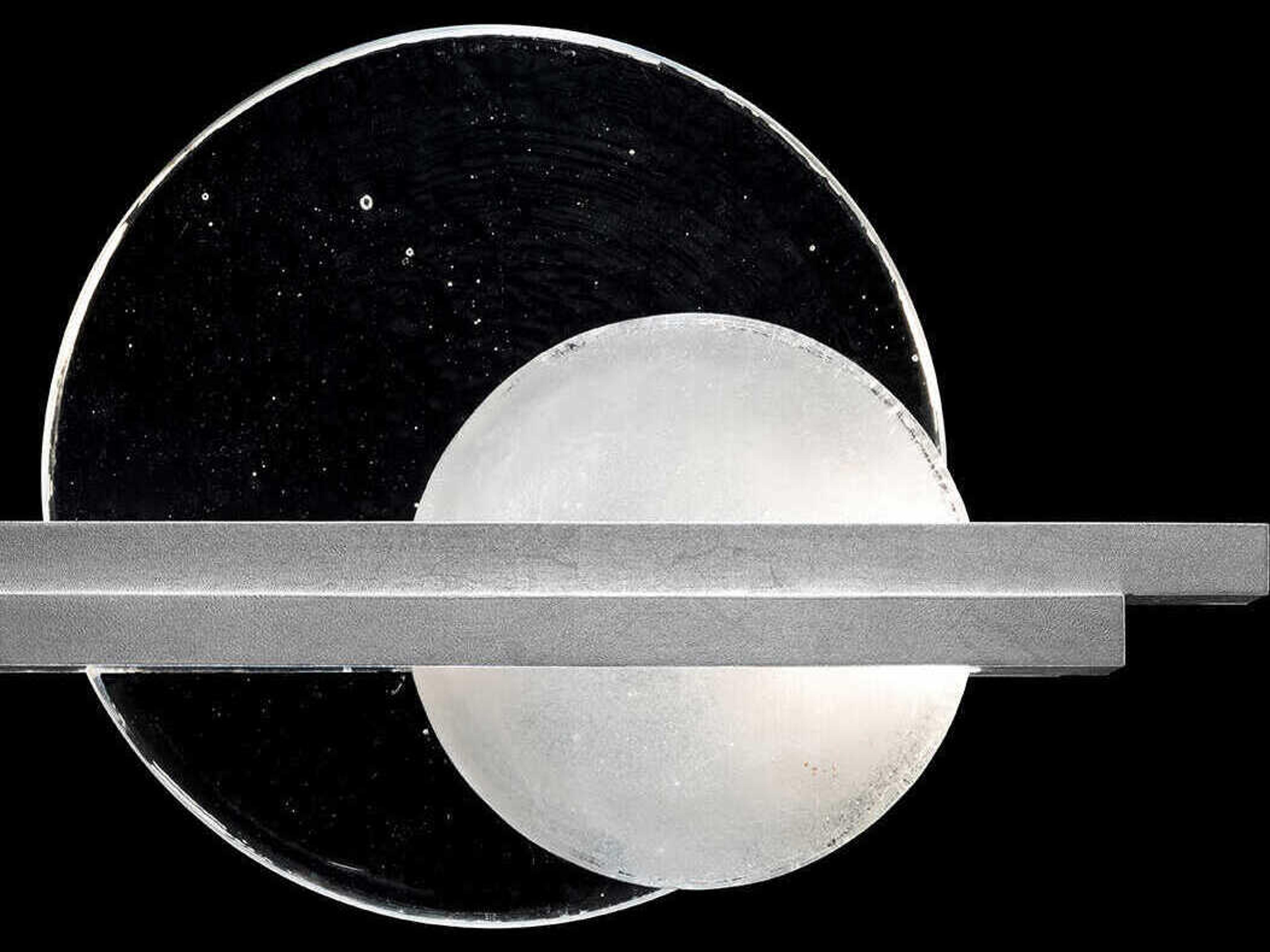 Fine Art Handcrafted Lighting Selene 2-Light Silver Leaf Glass LED Wall Sconce