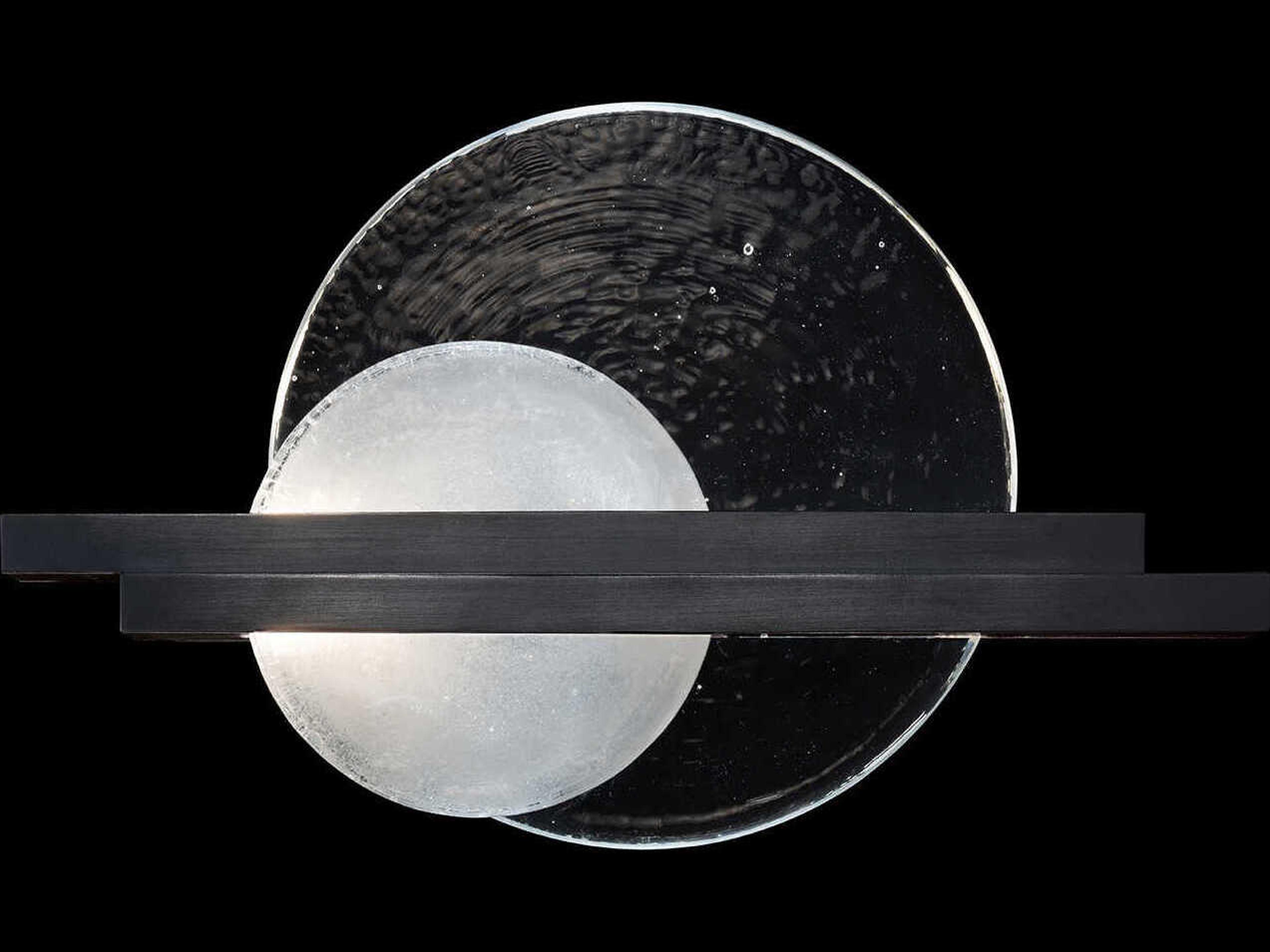 Selene 2-Light Black Iron Glass LED Wall Sconce